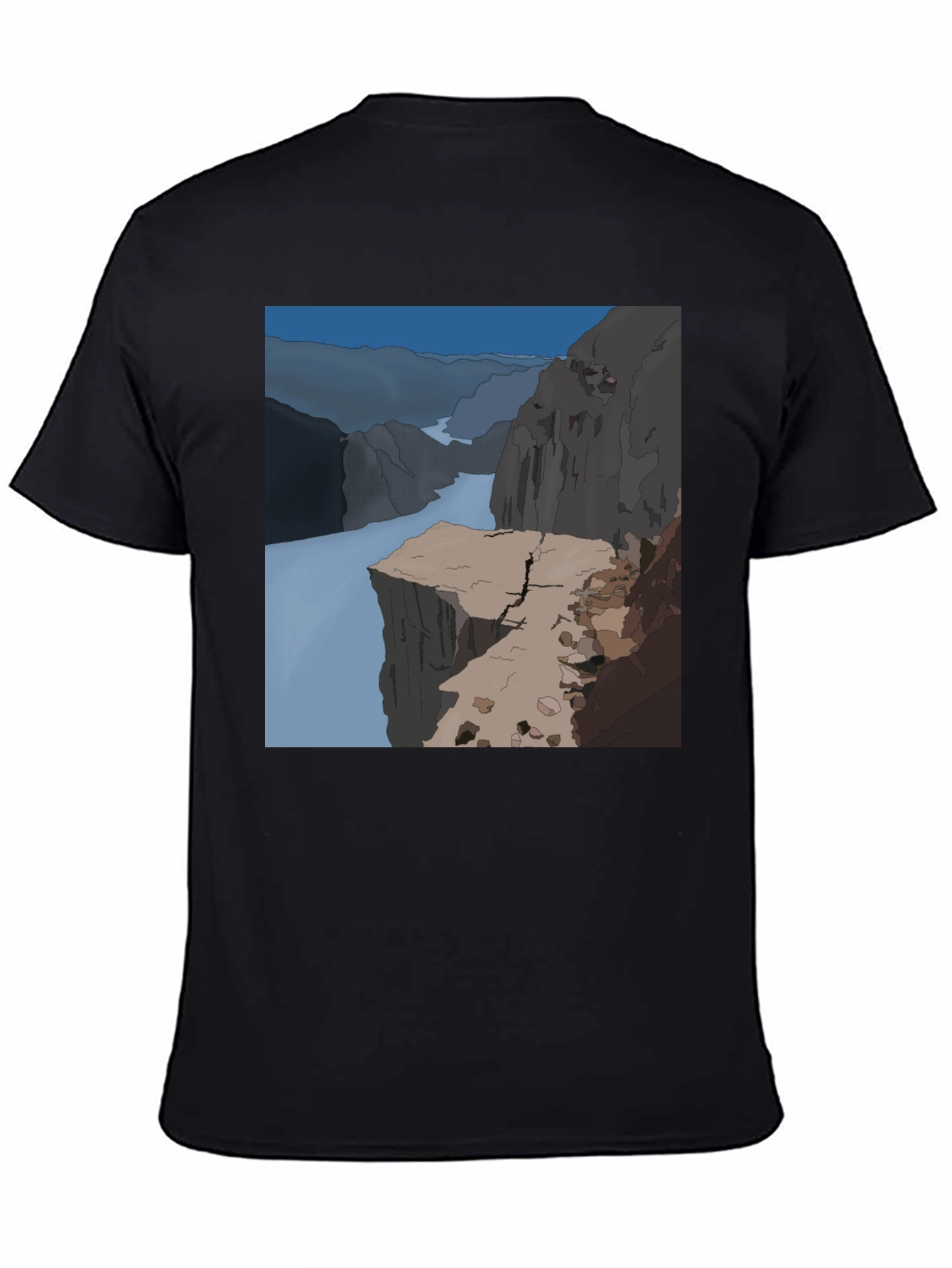 Cliffside T-Shirt - Black Cotton Graphic Tee