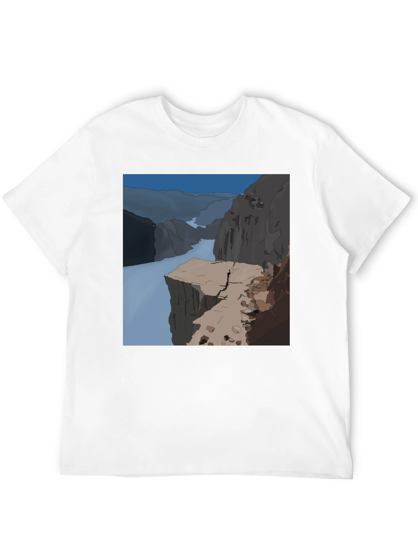 Cliffside T-Shirt - Black Cotton Graphic Tee