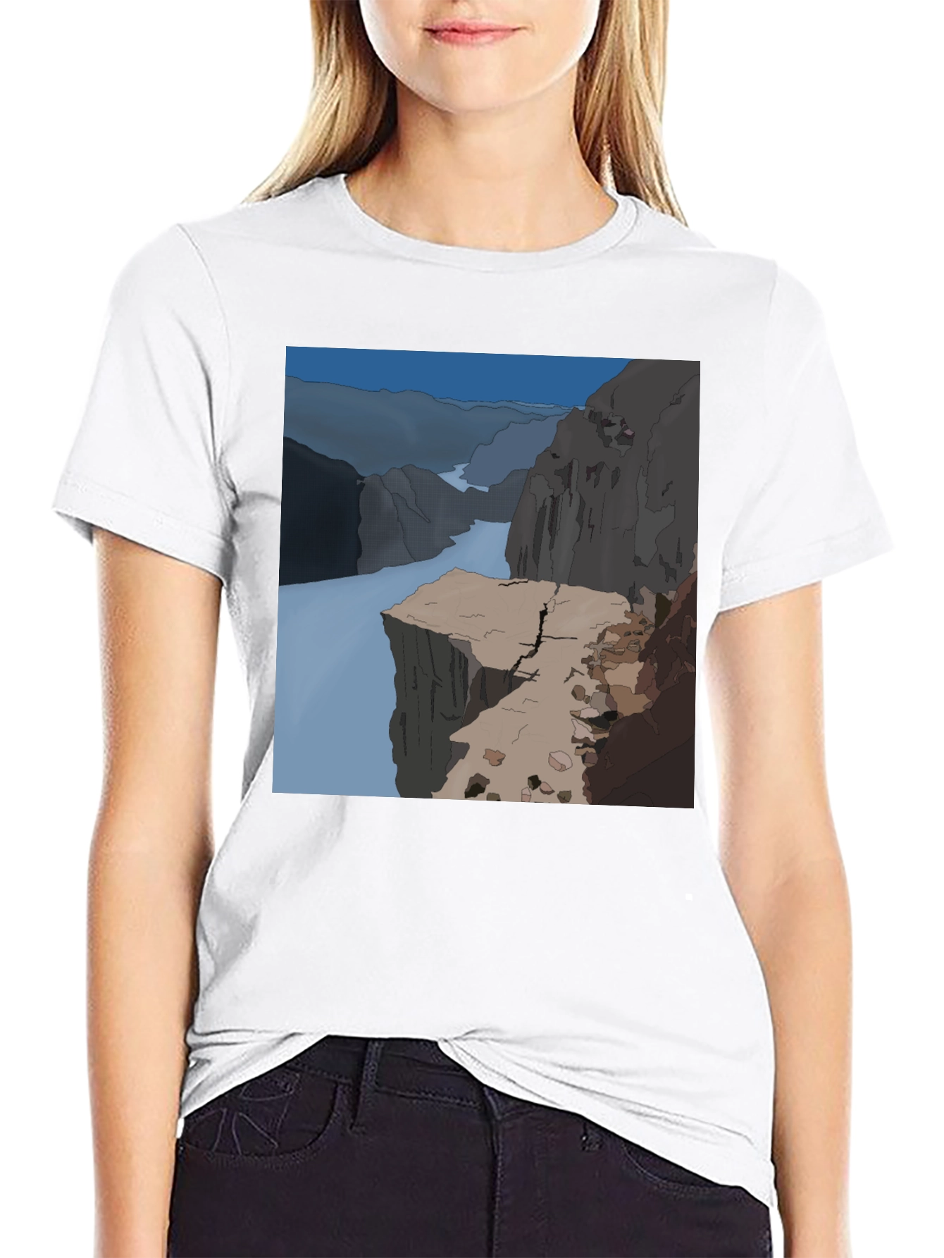 Cliffside T-Shirt - Black Cotton Graphic Tee