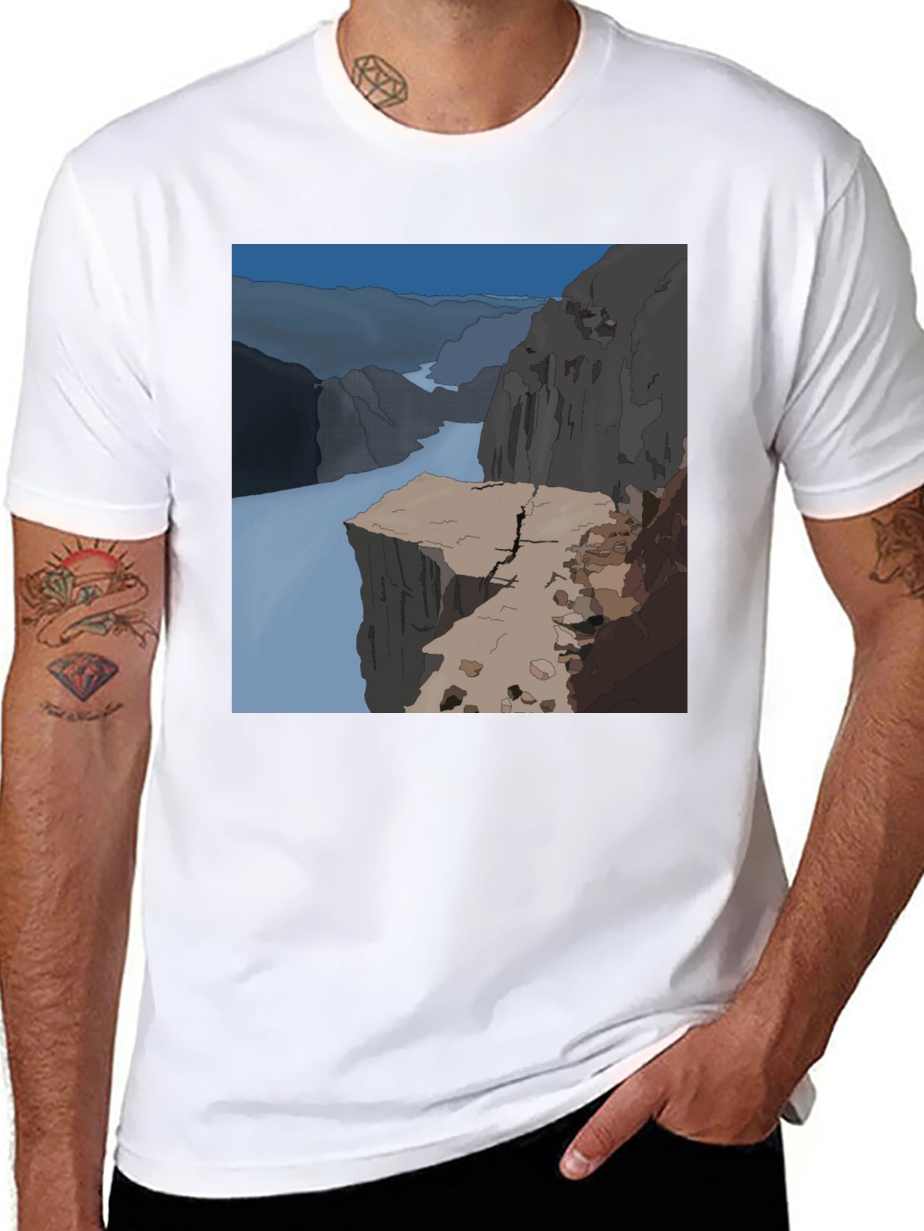 Cliffside T-Shirt - Black Cotton Graphic Tee