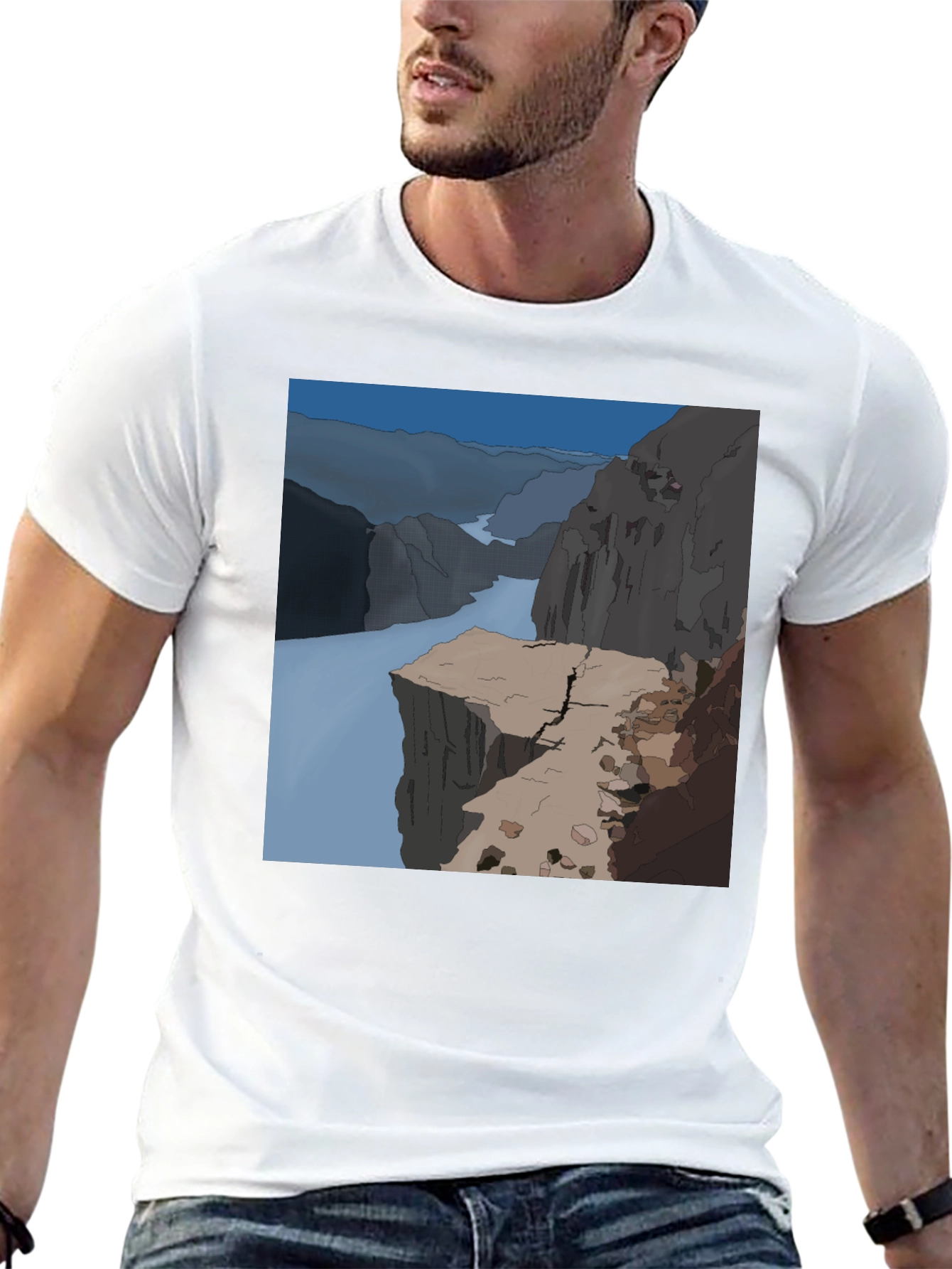 Cliffside T-Shirt - Black Cotton Graphic Tee