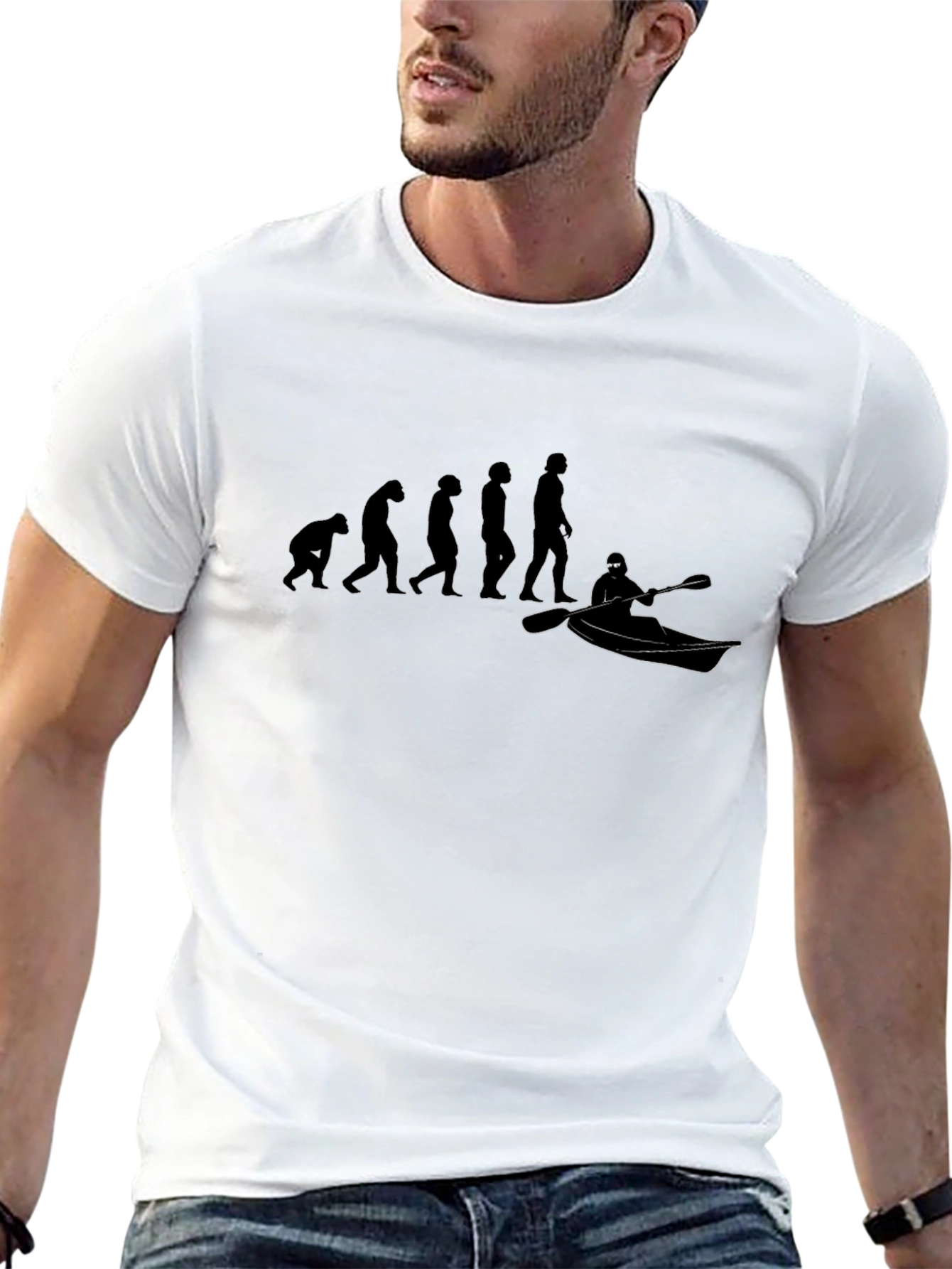 Evolution of Kayaking T-Shirt - Black Cotton Tee