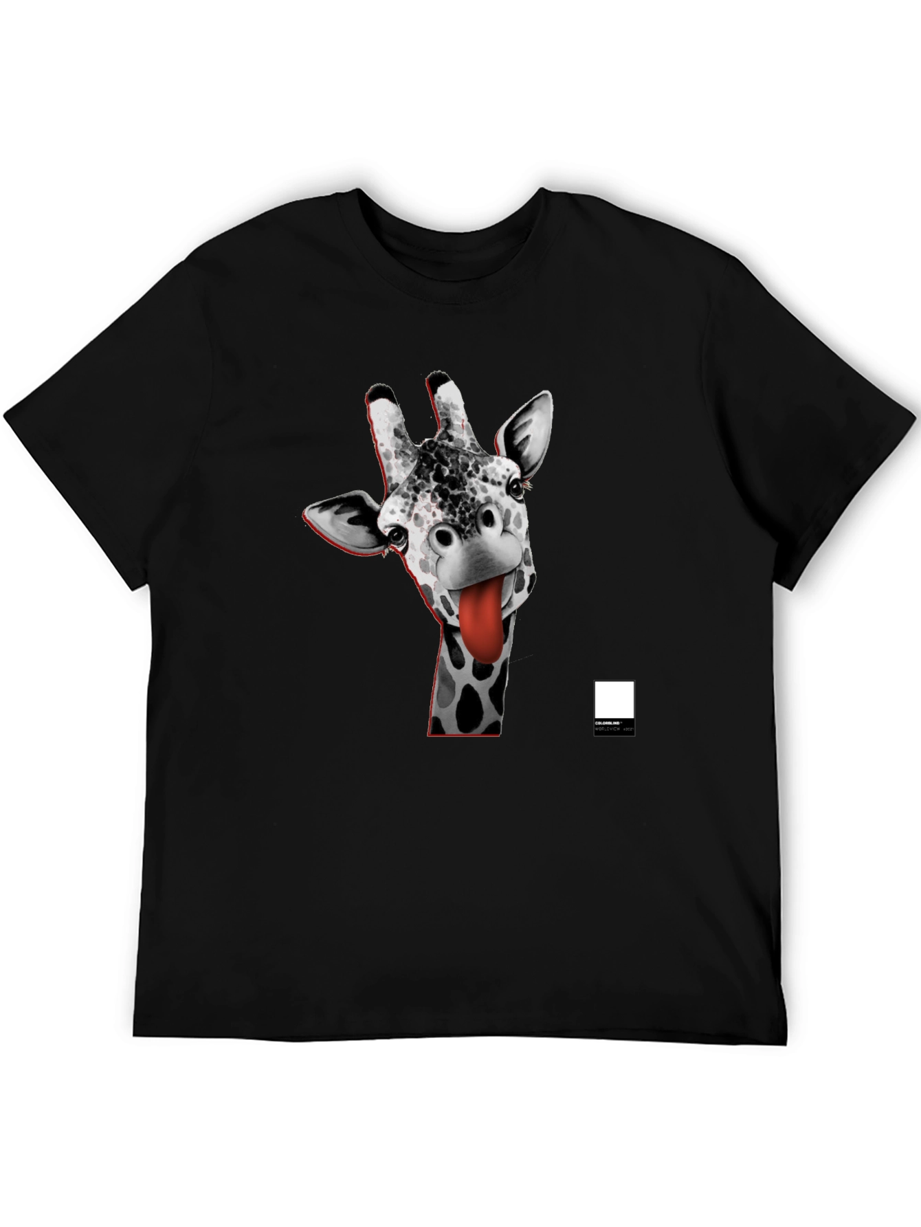 Funny Giraffe Tongue T-Shirt - Black
