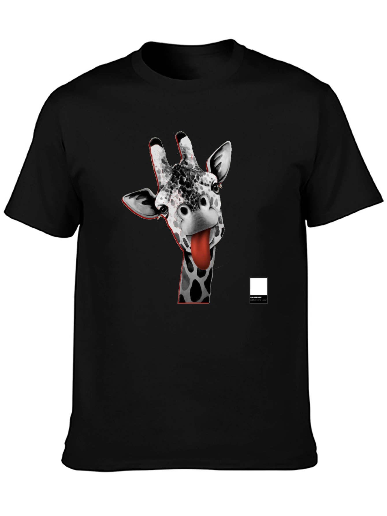Funny Giraffe Tongue T-Shirt - Black