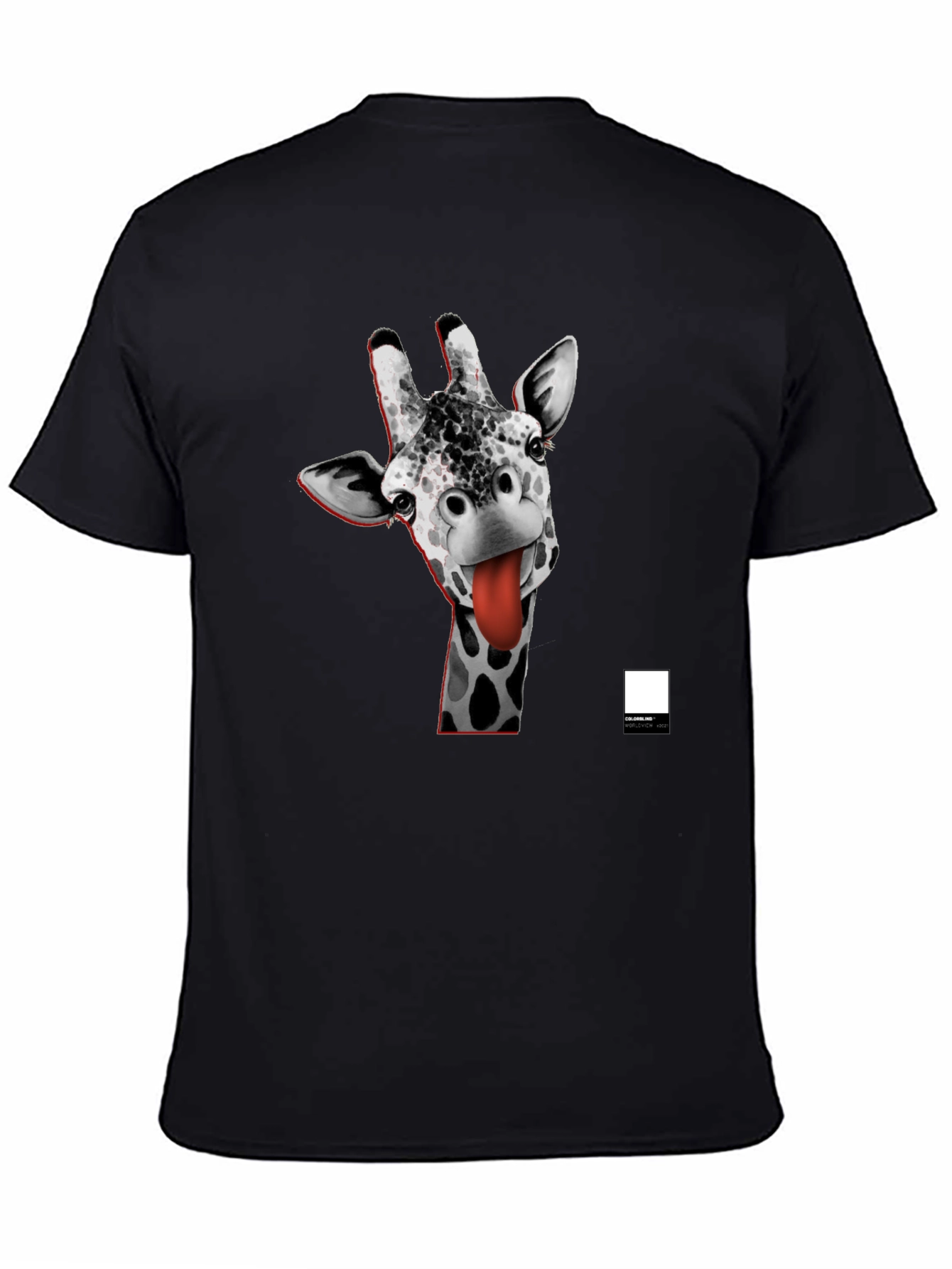 Funny Giraffe Tongue T-Shirt - Black