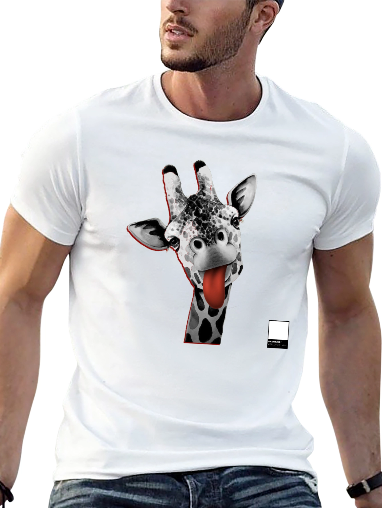 Funny Giraffe Tongue T-Shirt - Black