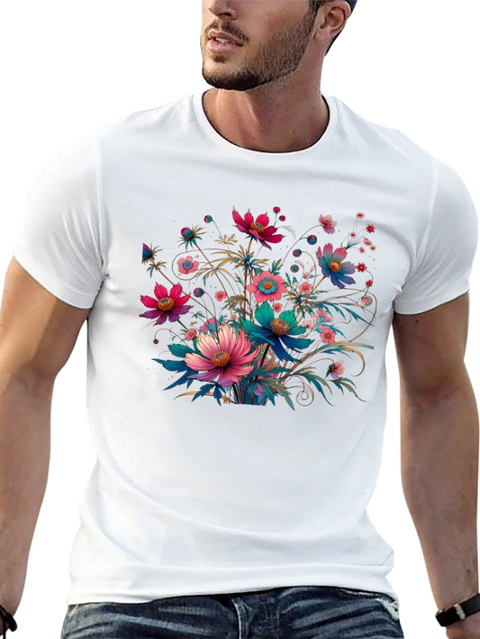 Floral Print Black T-Shirt