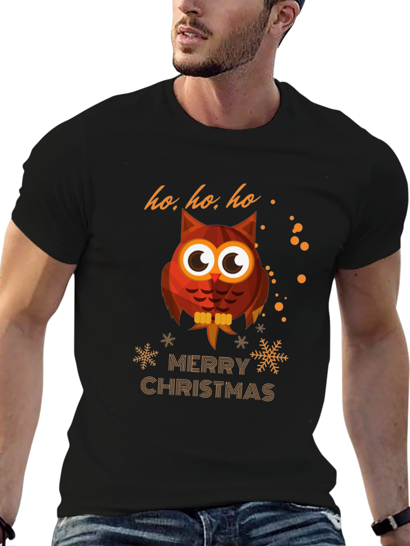 Owl Merry Christmas Graphic T-Shirt