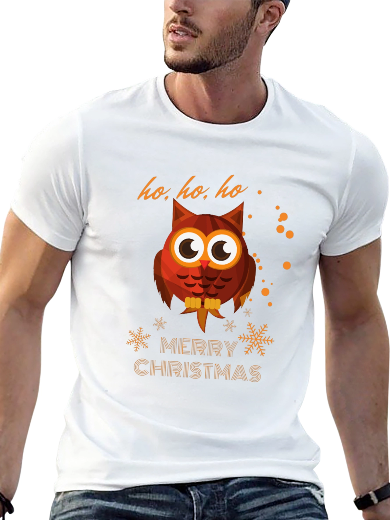 Owl Merry Christmas Graphic T-Shirt