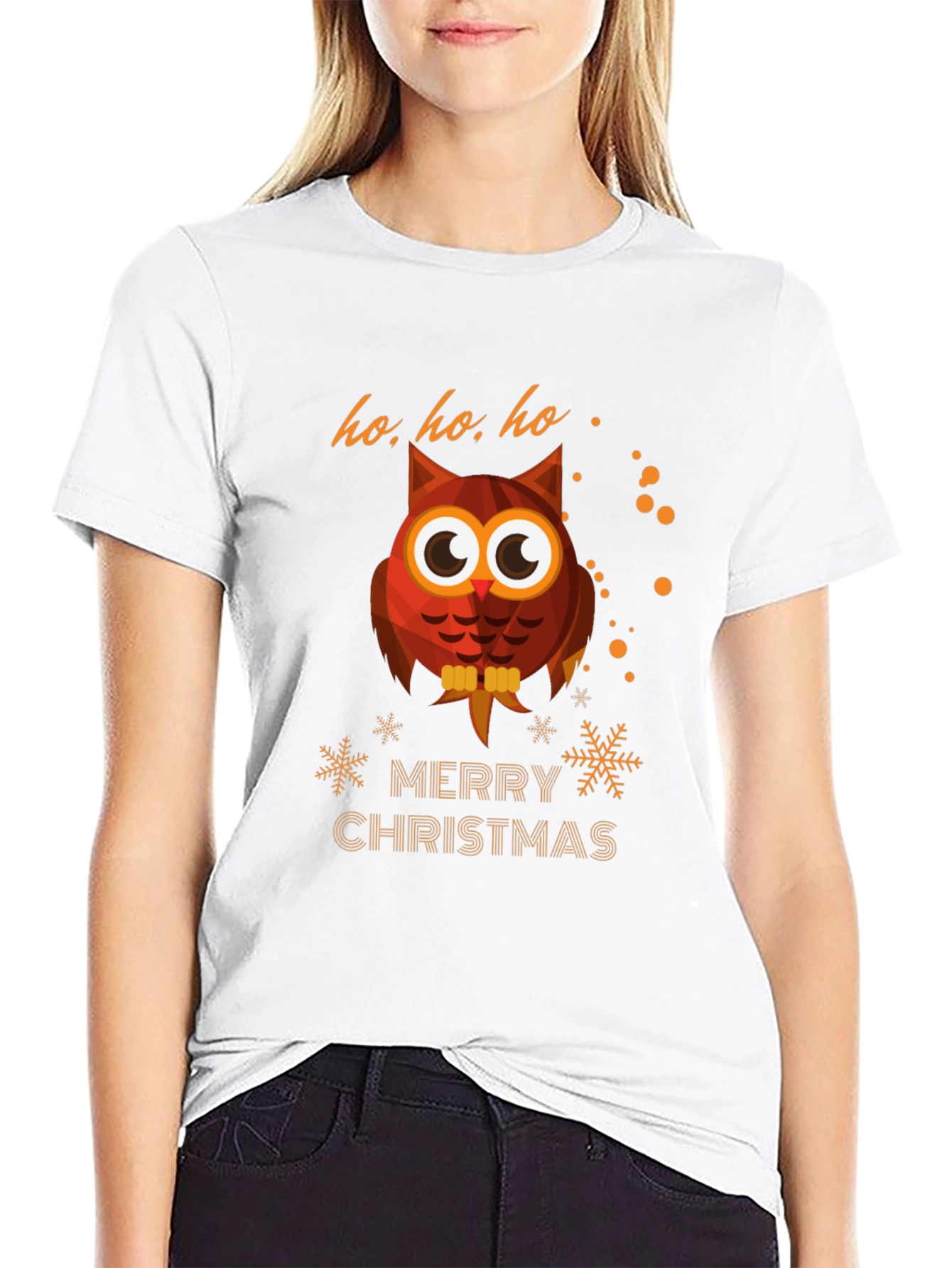 Owl Merry Christmas Graphic T-Shirt