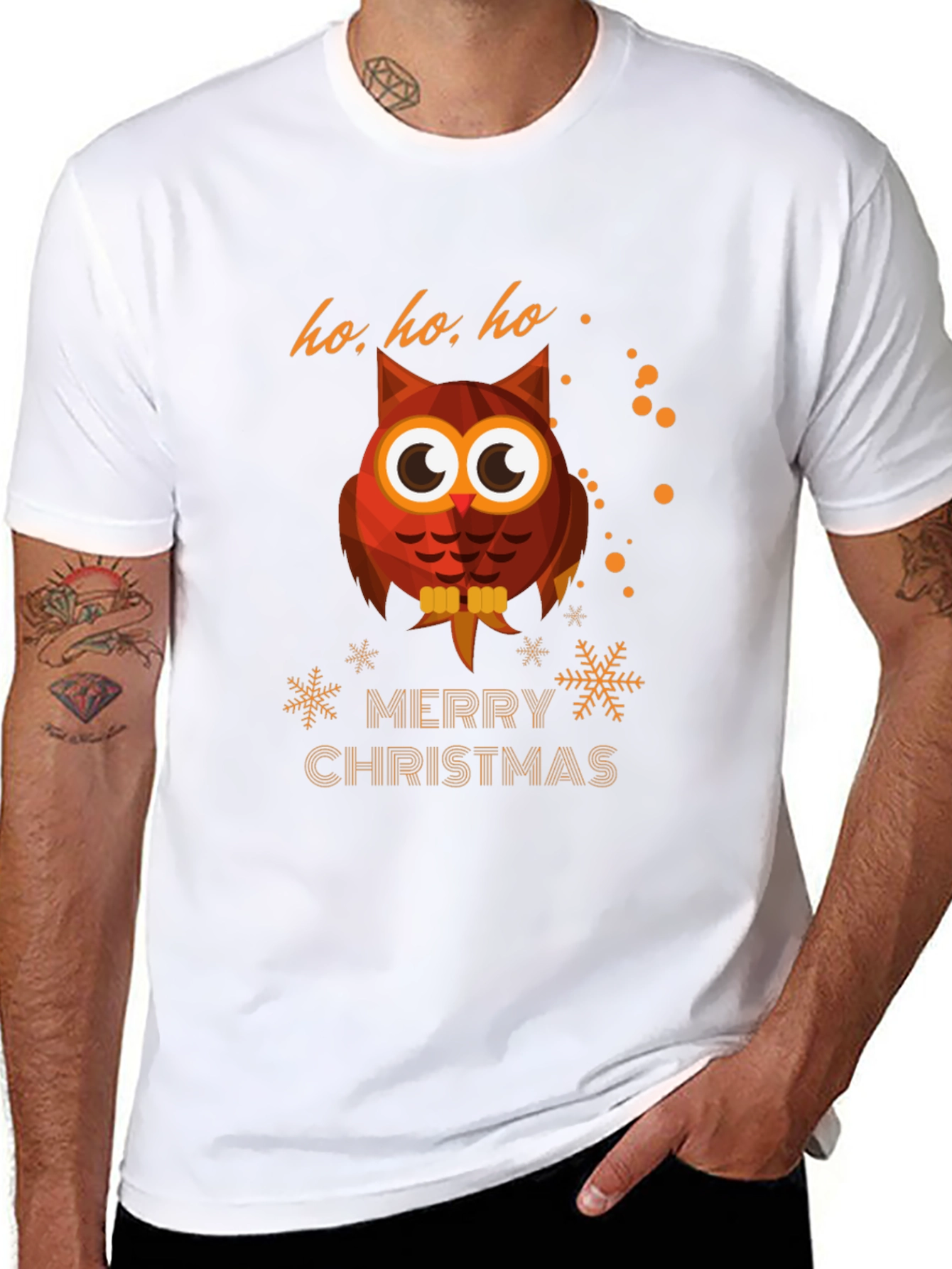 Owl Merry Christmas Graphic T-Shirt