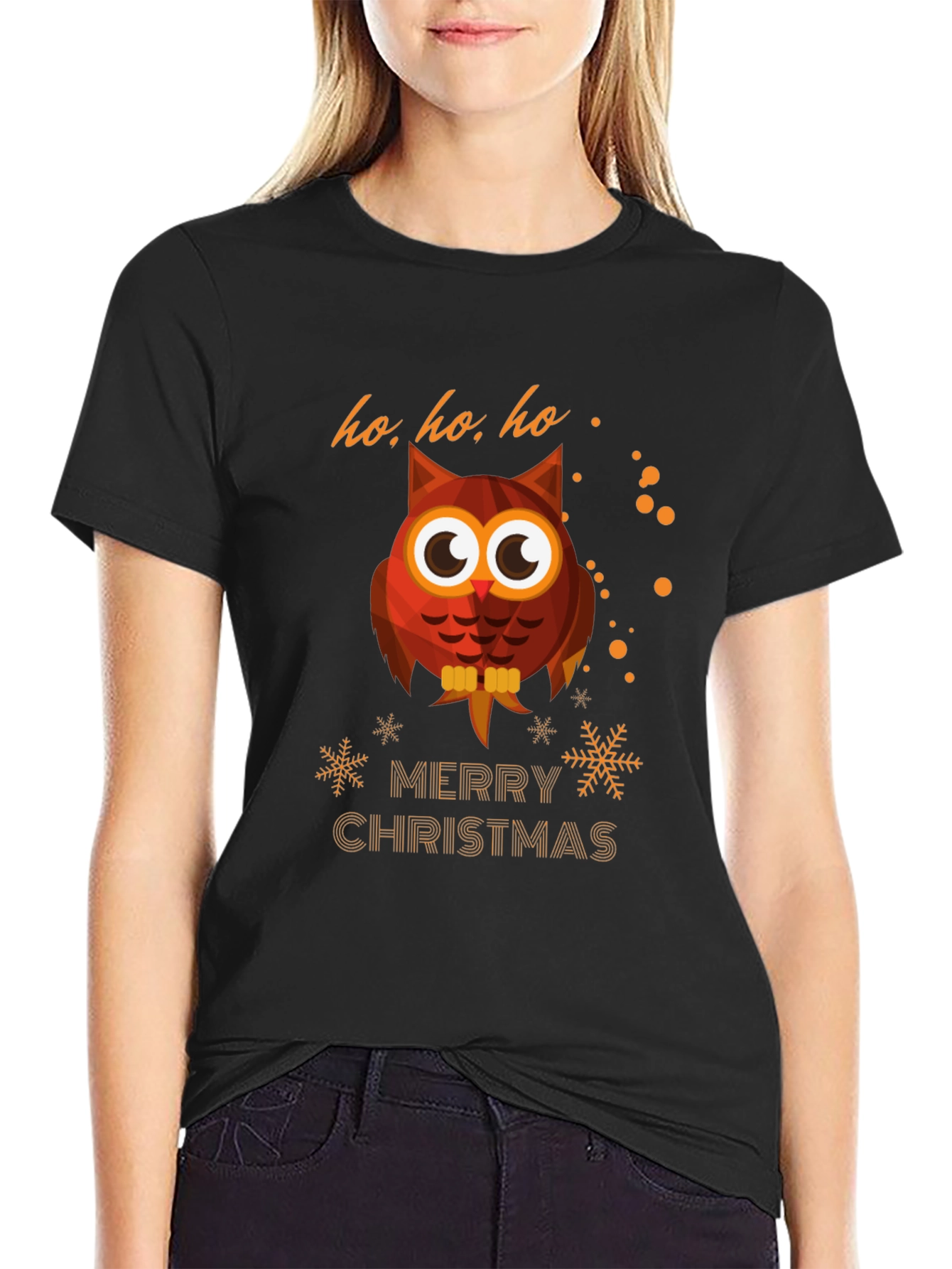 Owl Merry Christmas Graphic T-Shirt