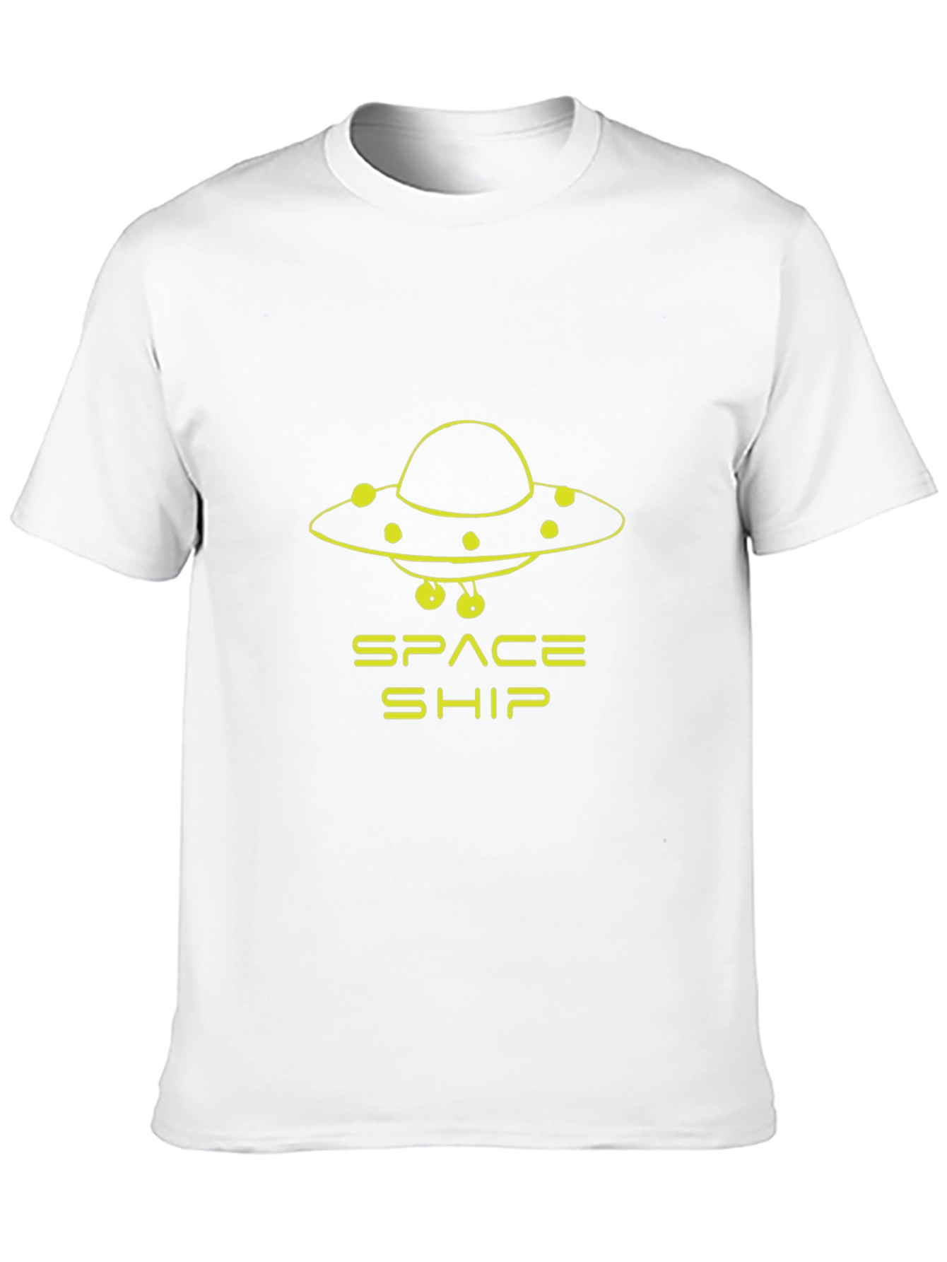 Space Ship UFO Graphic T-Shirt - Black