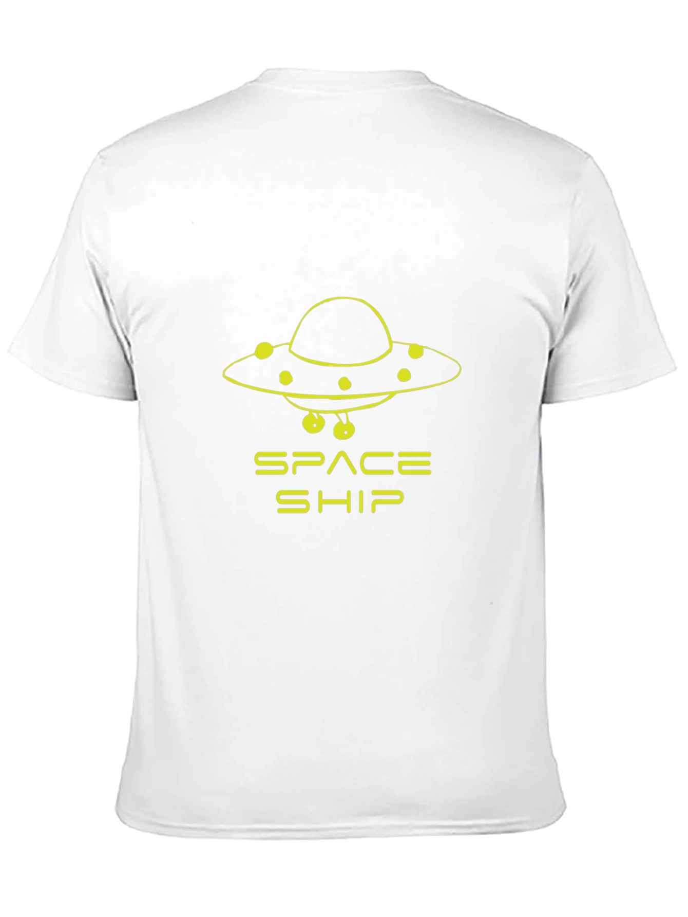 Space Ship UFO Graphic T-Shirt - Black