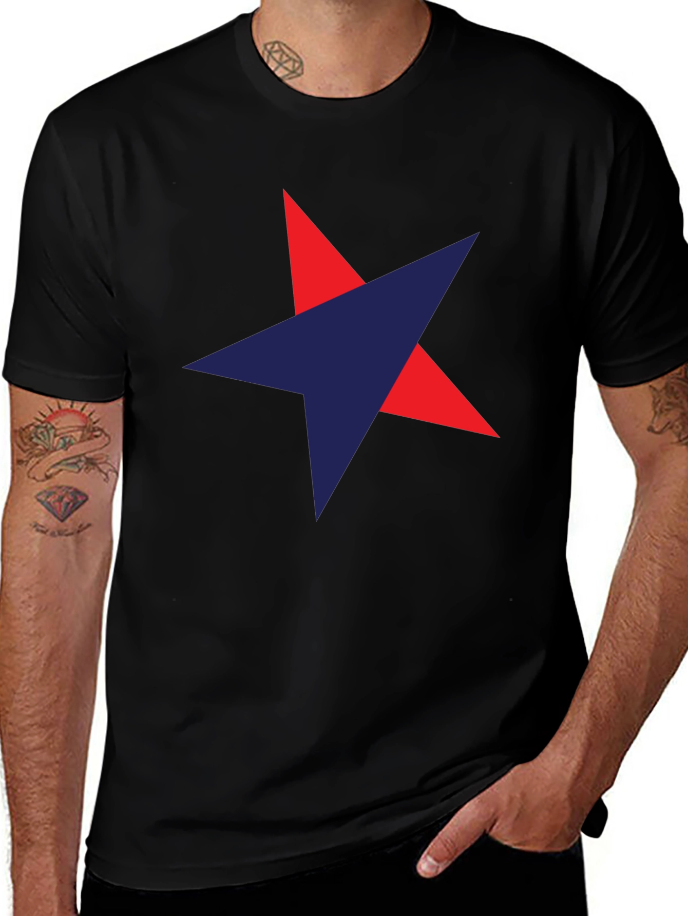 Star Graphic Mens Black T-Shirt