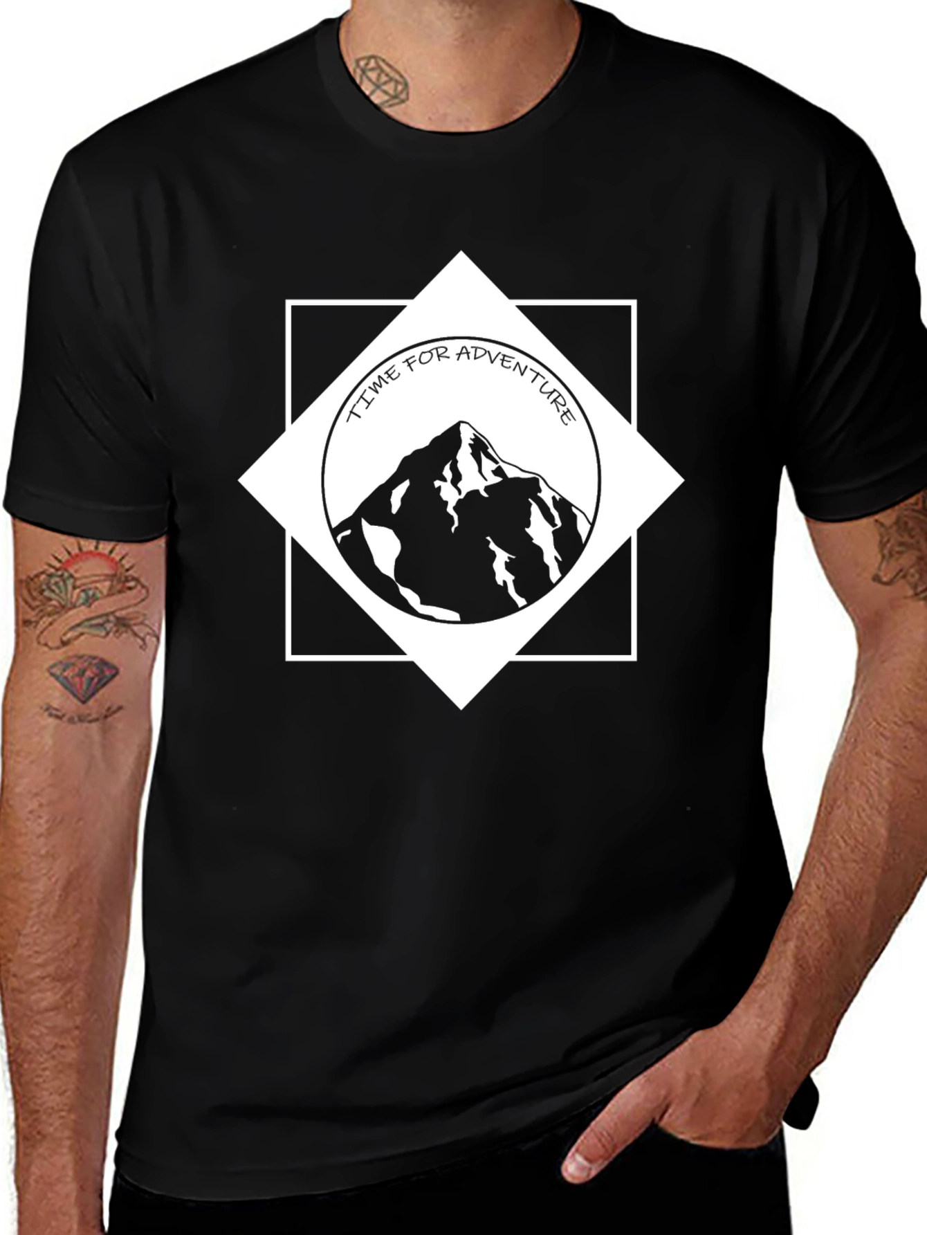 Adventure Time Mountain Graphic Tee - Black