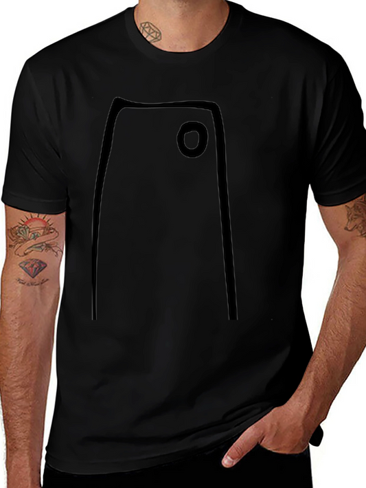 Abstract Graphic Tee - Minimalist Black Cotton T-Shirt