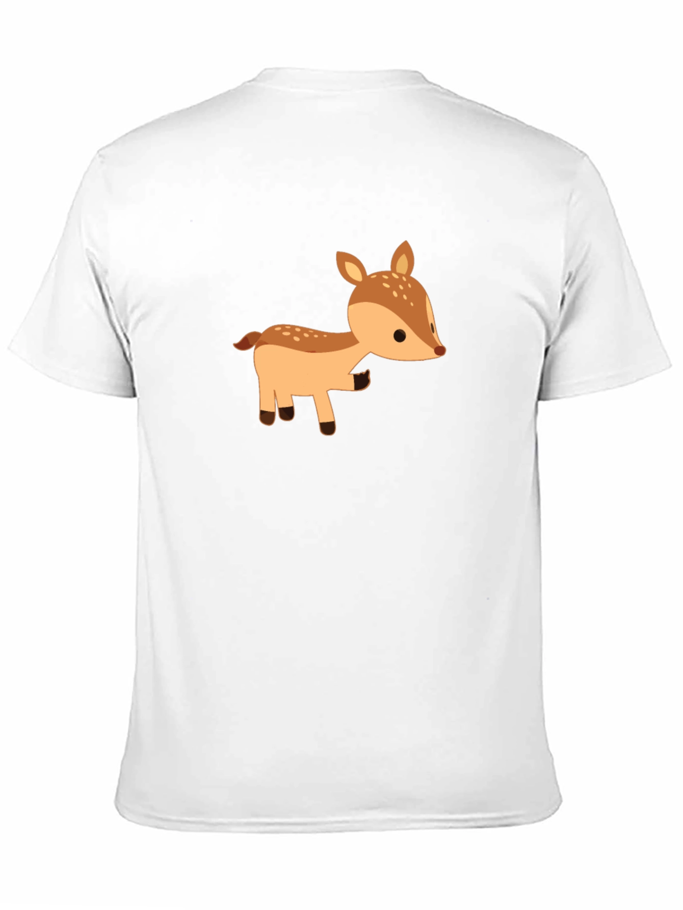Cute Deer Graphic Tee - Black Cotton Blend