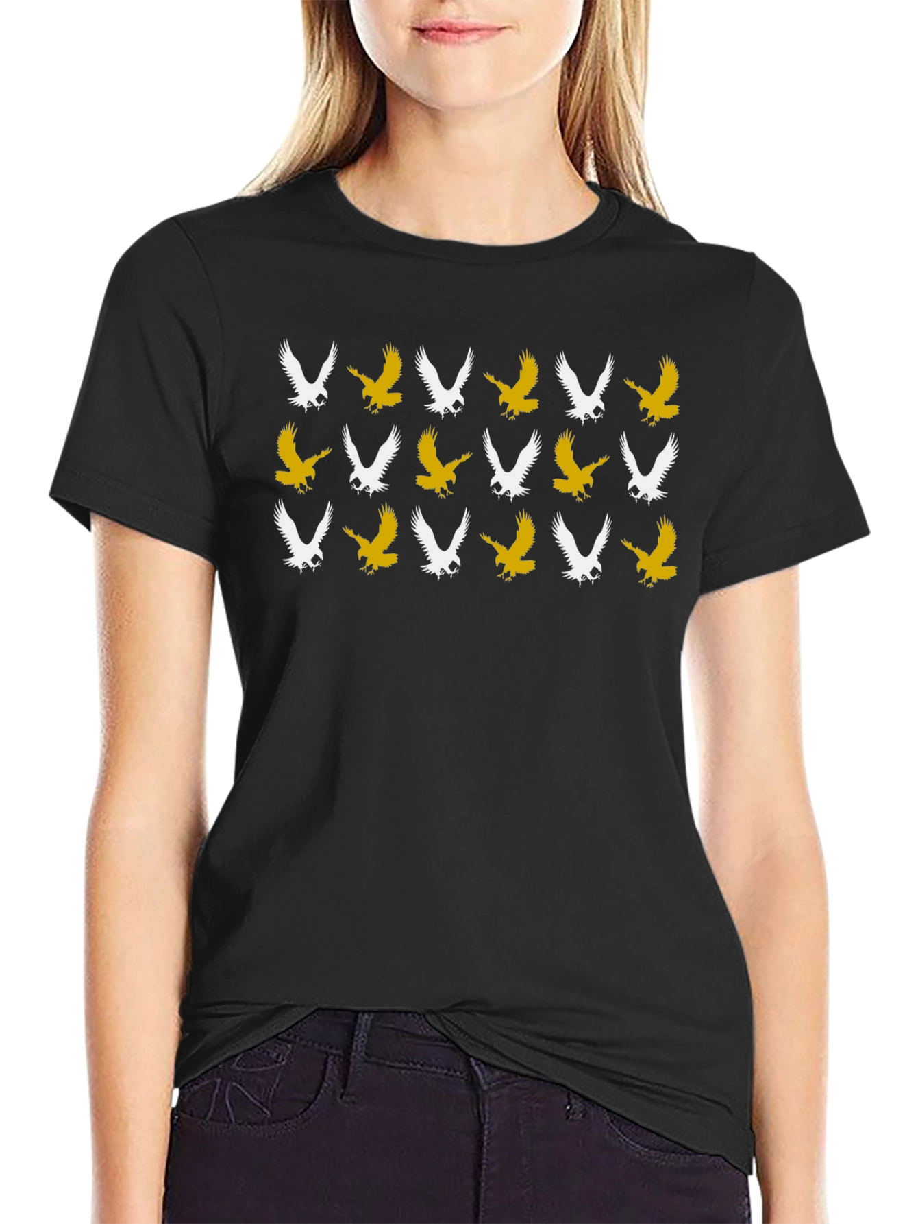 Eagle Pattern Black T-Shirt