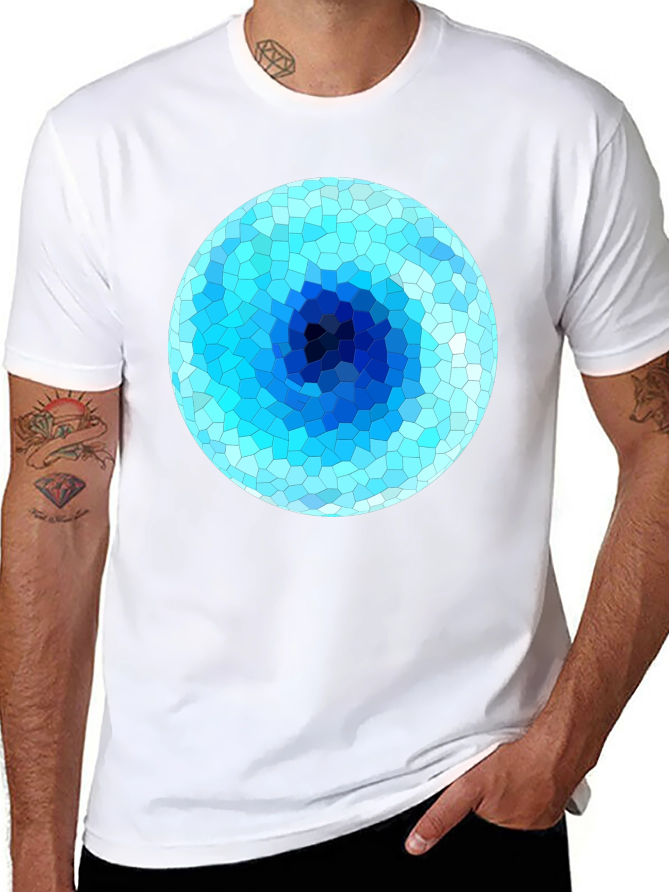 Abstract Geometric Blue Eye T-Shirt