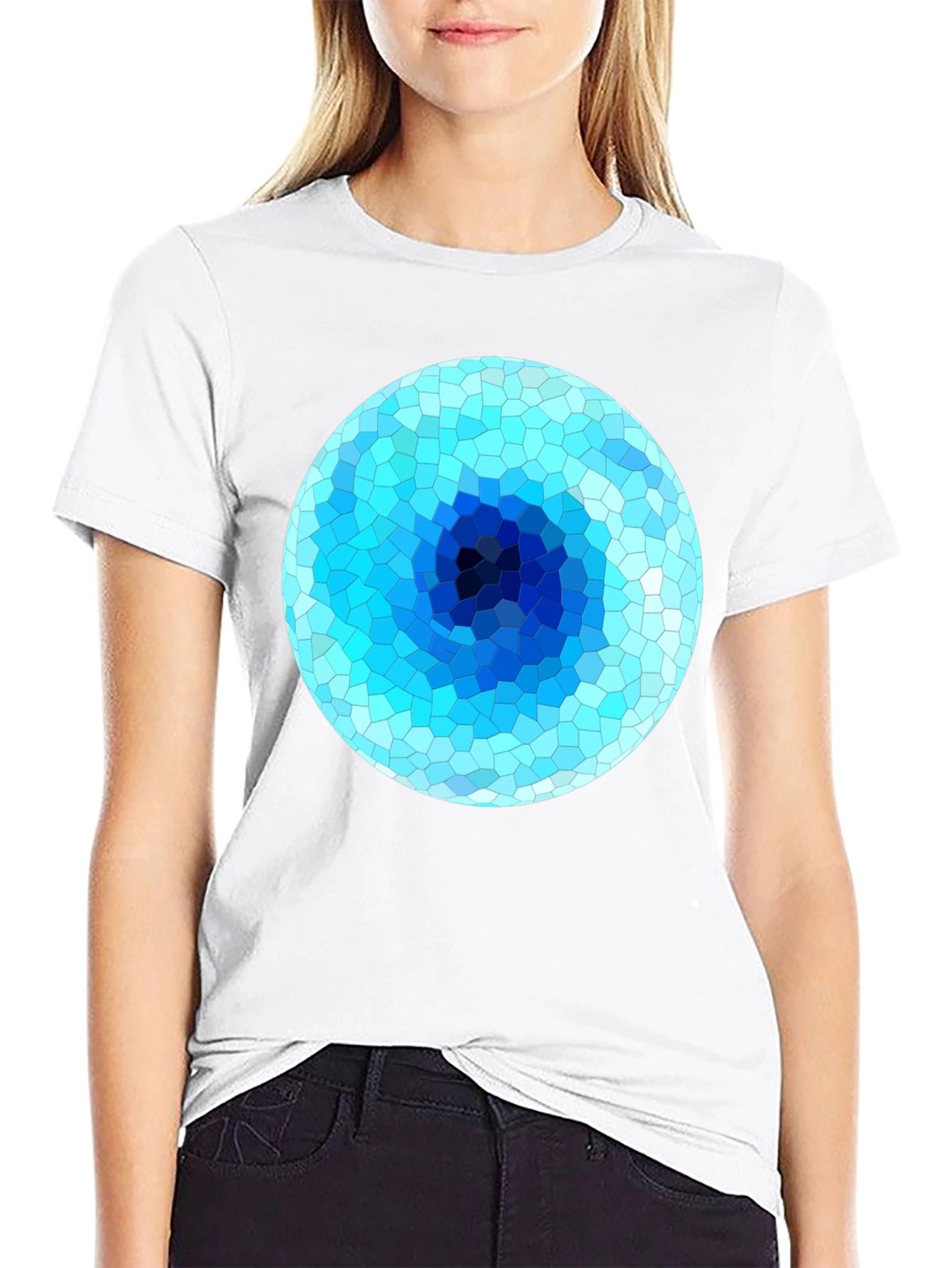 Abstract Geometric Blue Eye T-Shirt
