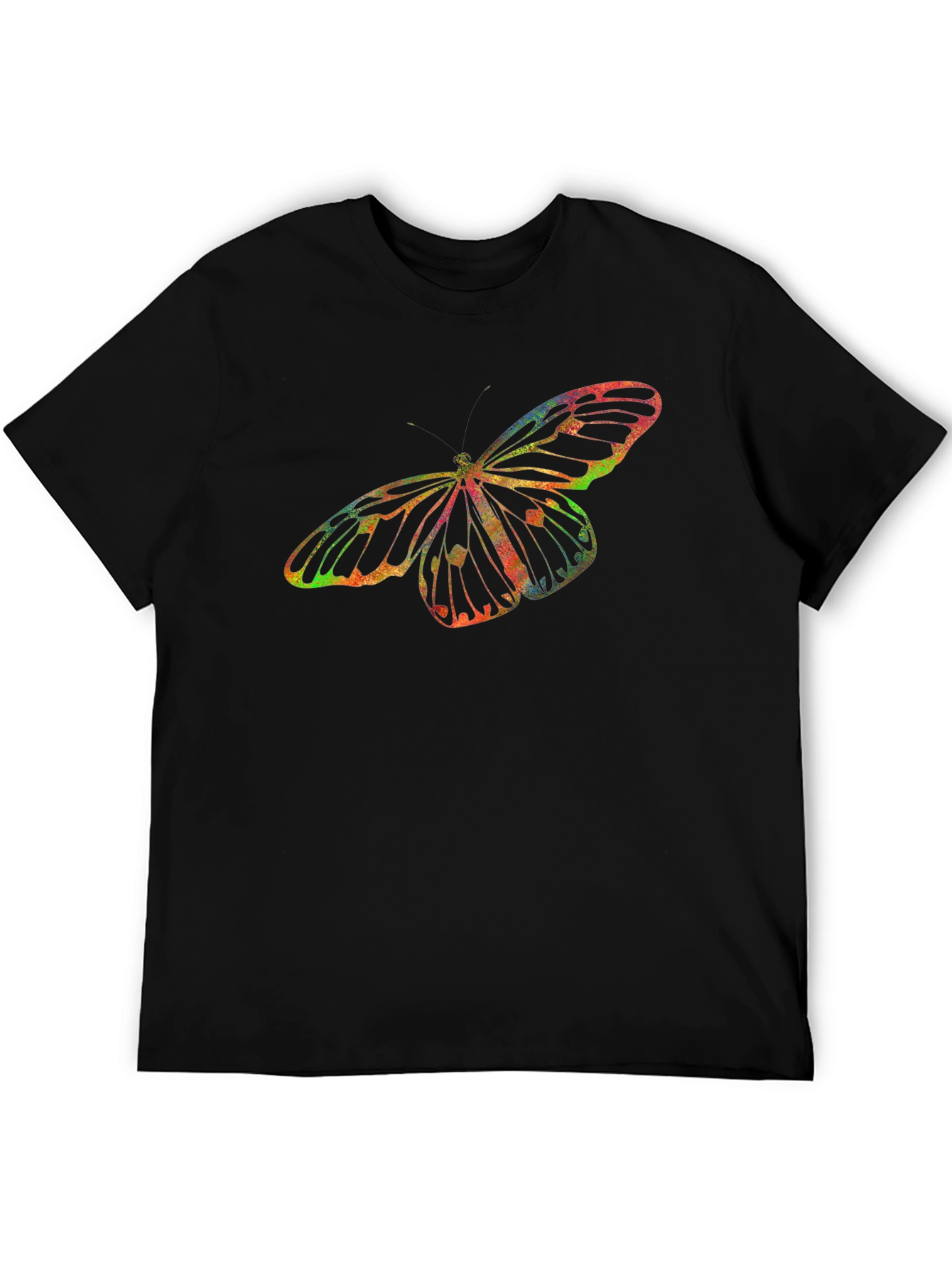 Butterfly Graphic Mens Black T-Shirt