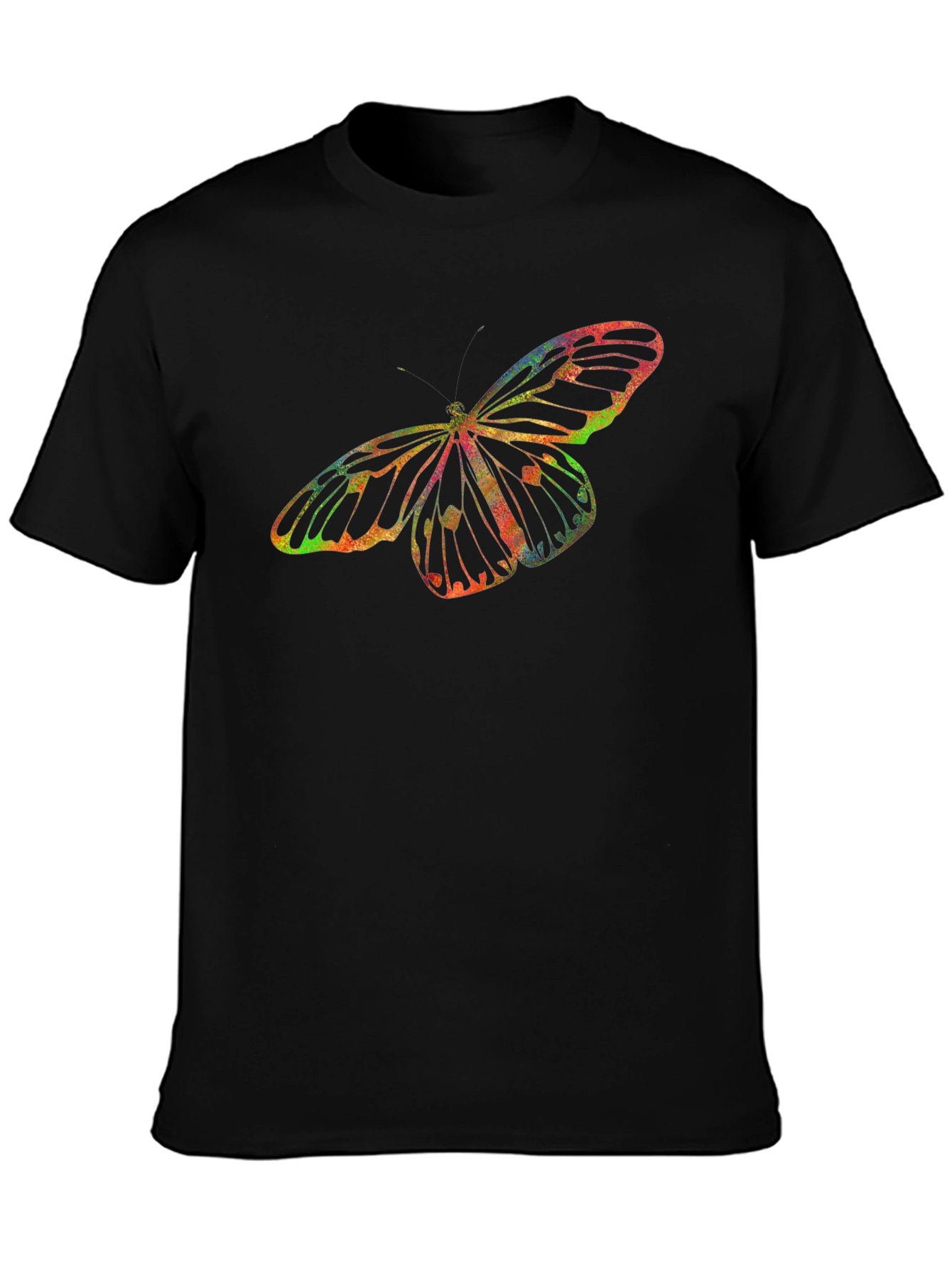 Butterfly Graphic Mens Black T-Shirt