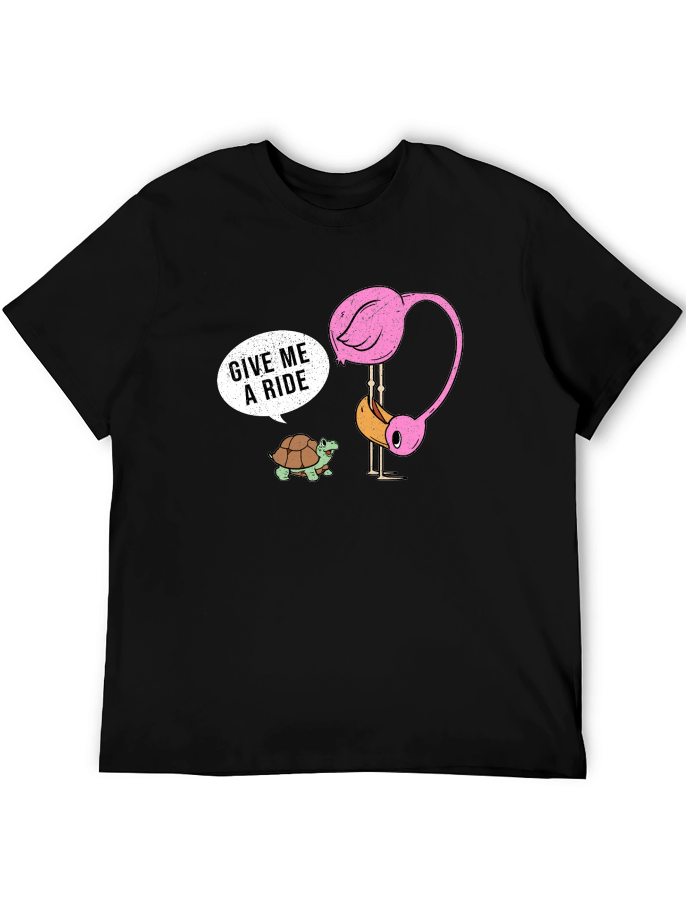 Funny Flamingo and Turtle Graphic Tee