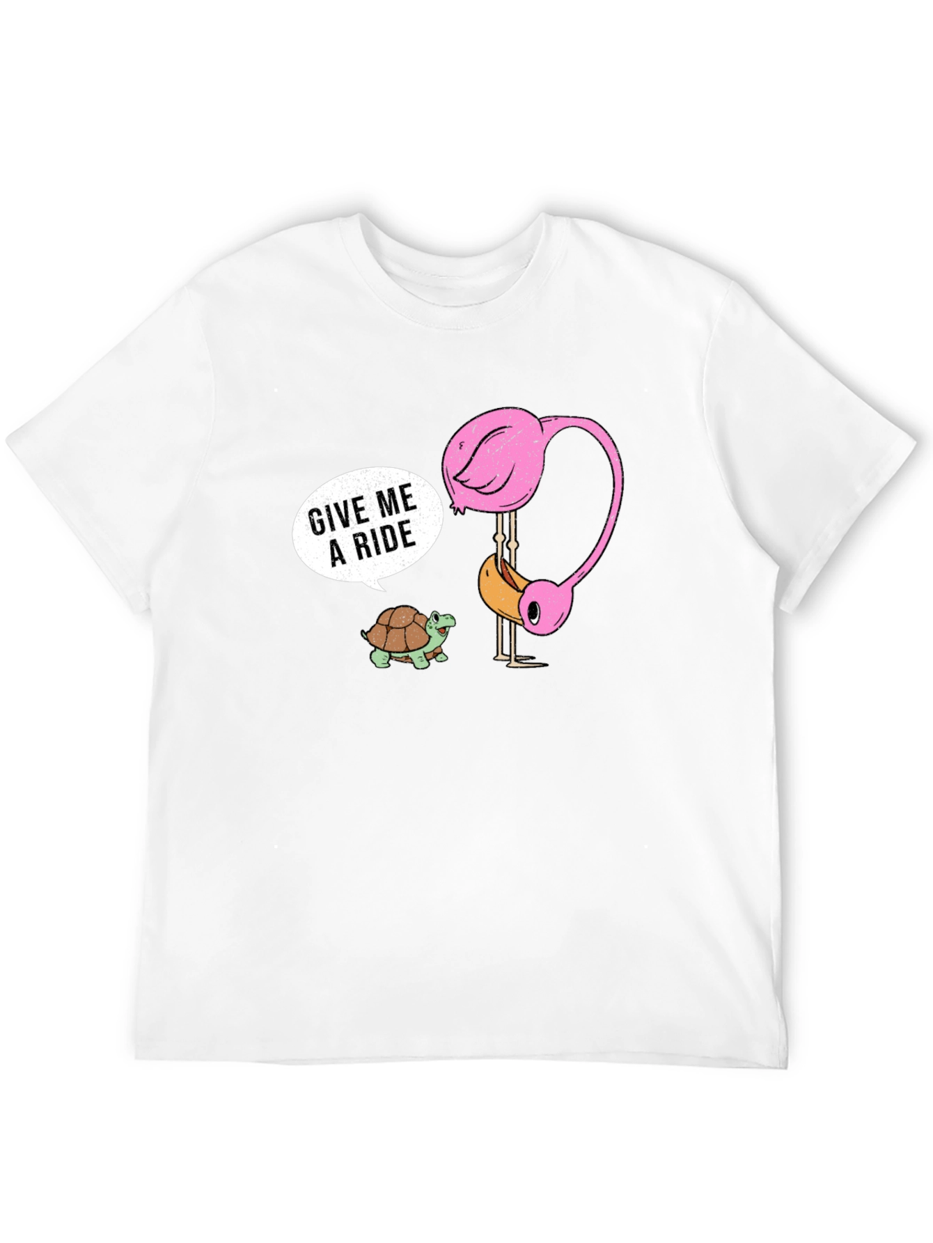 Funny Flamingo and Turtle Graphic Tee