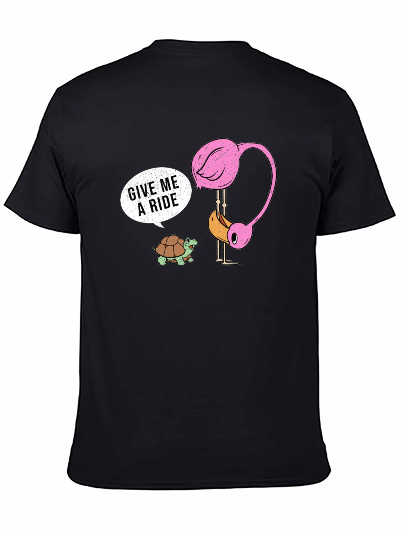 Funny Flamingo and Turtle Graphic Tee