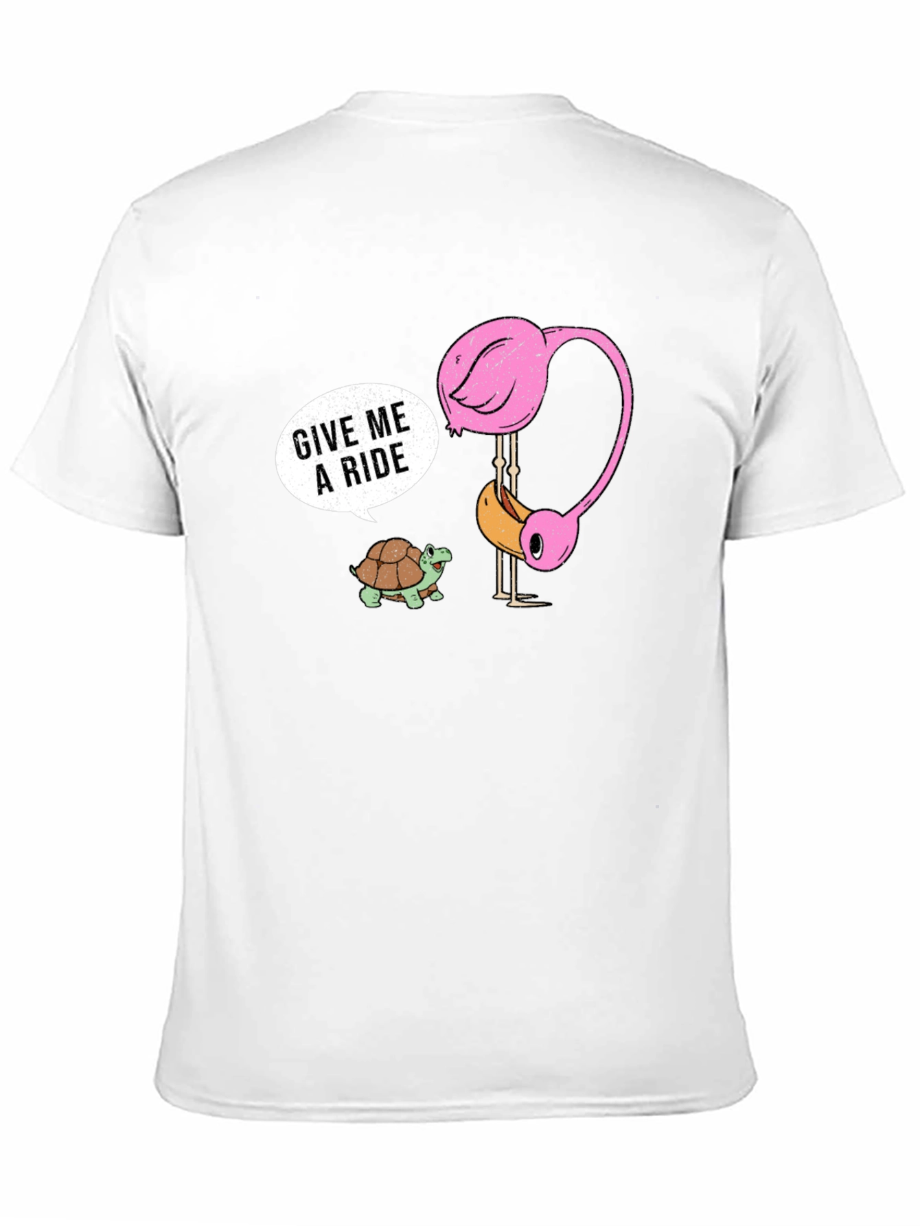 Funny Flamingo and Turtle Graphic Tee