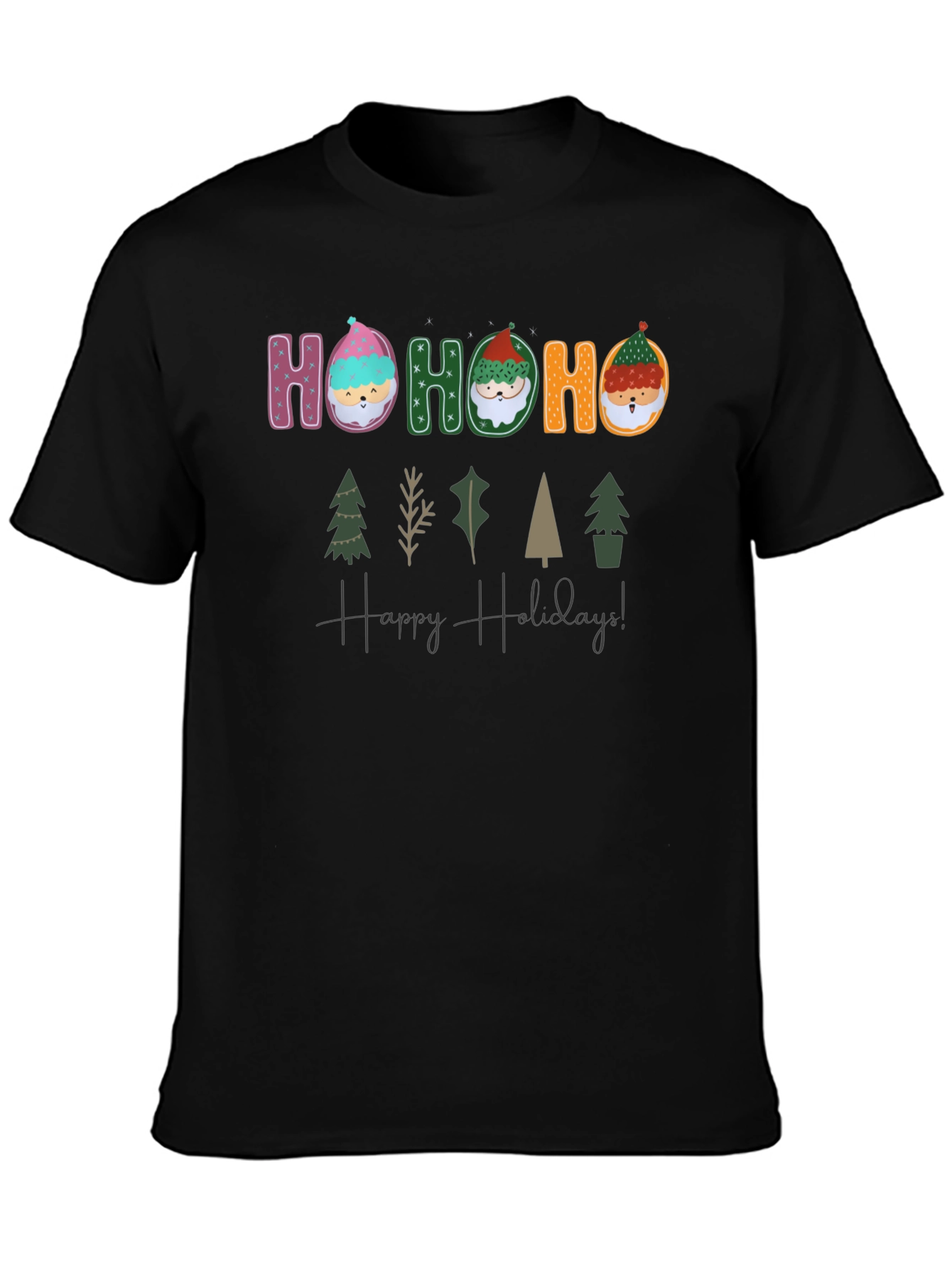Festive Holiday T-Shirt with Ho Ho Ho Design
