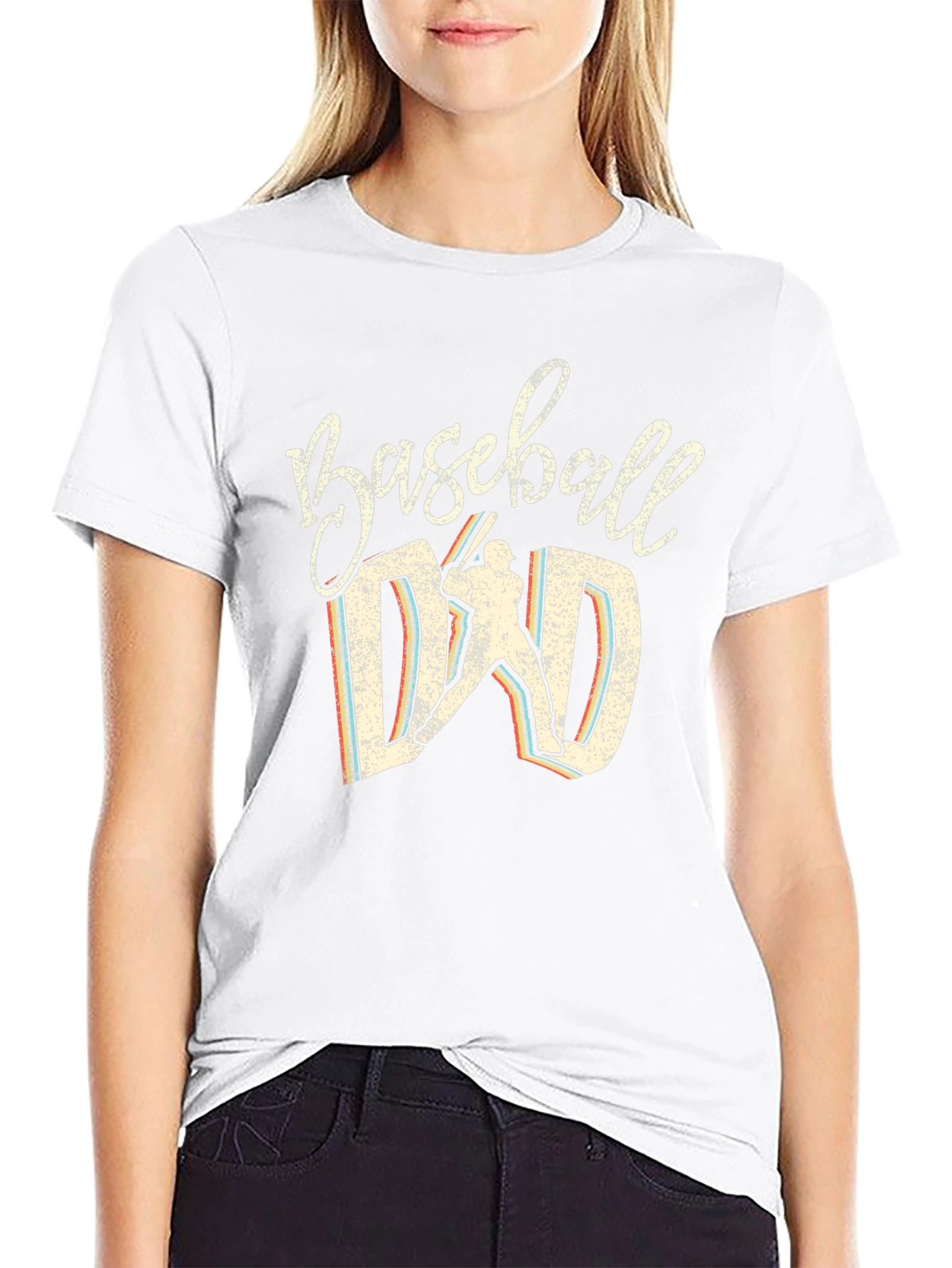 Baseball Dad Graphic Tee - Black Cotton