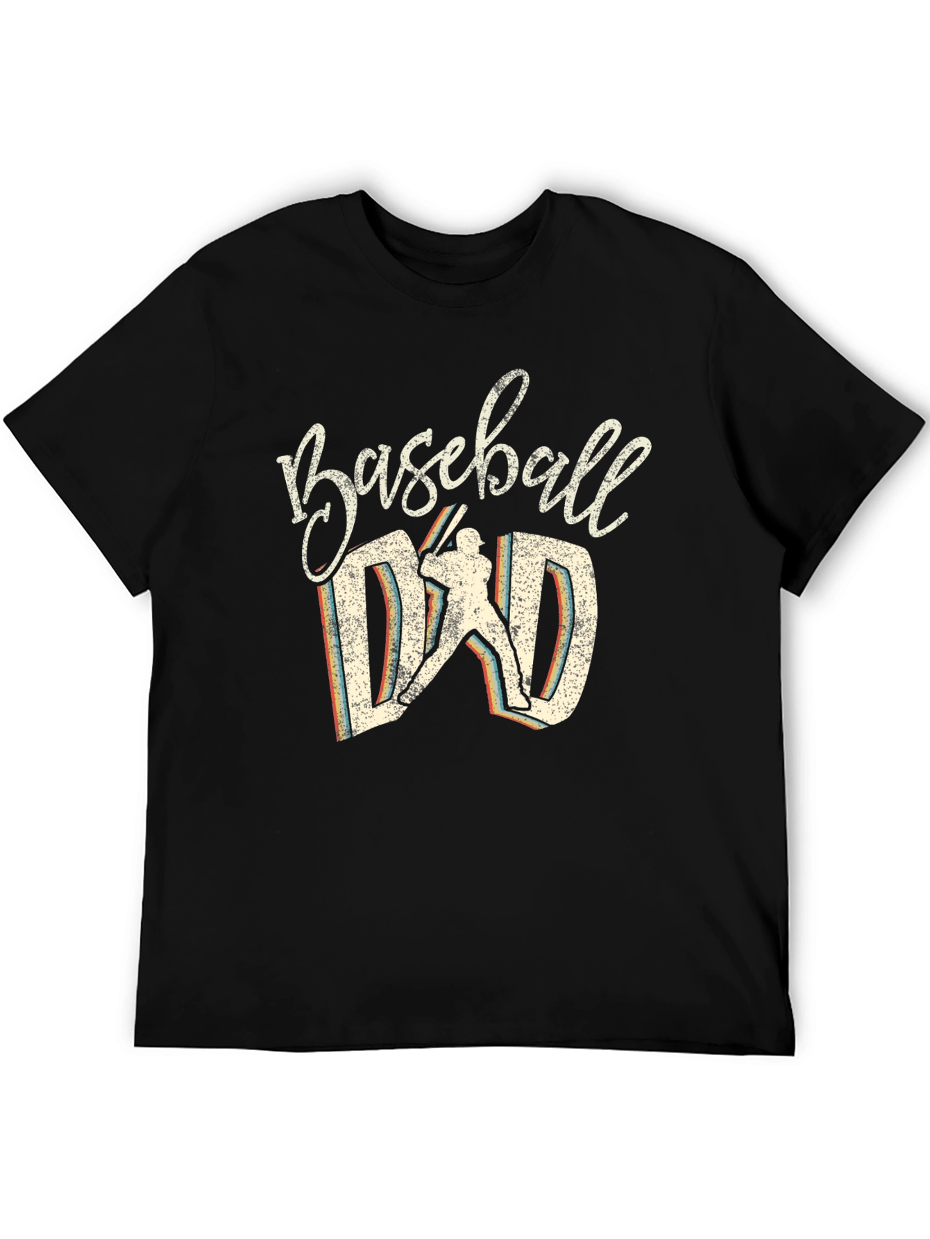 Baseball Dad Graphic Tee - Black Cotton