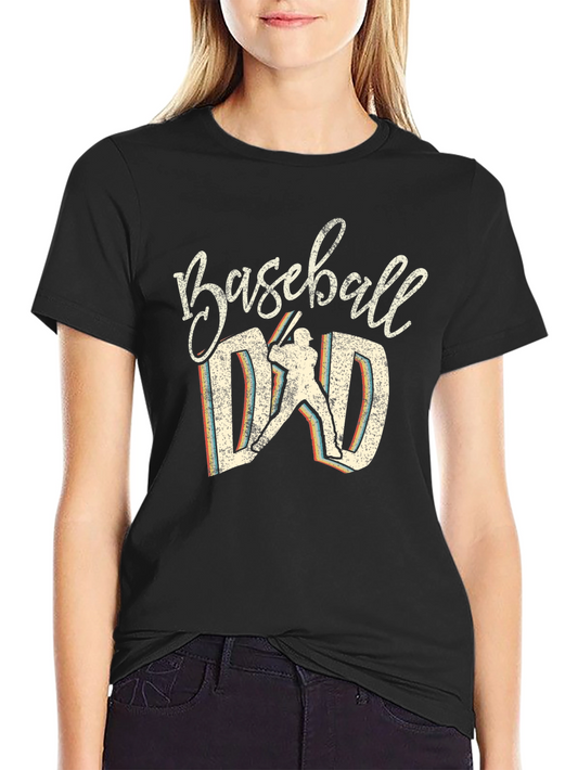 Baseball Dad Graphic Tee - Black Cotton