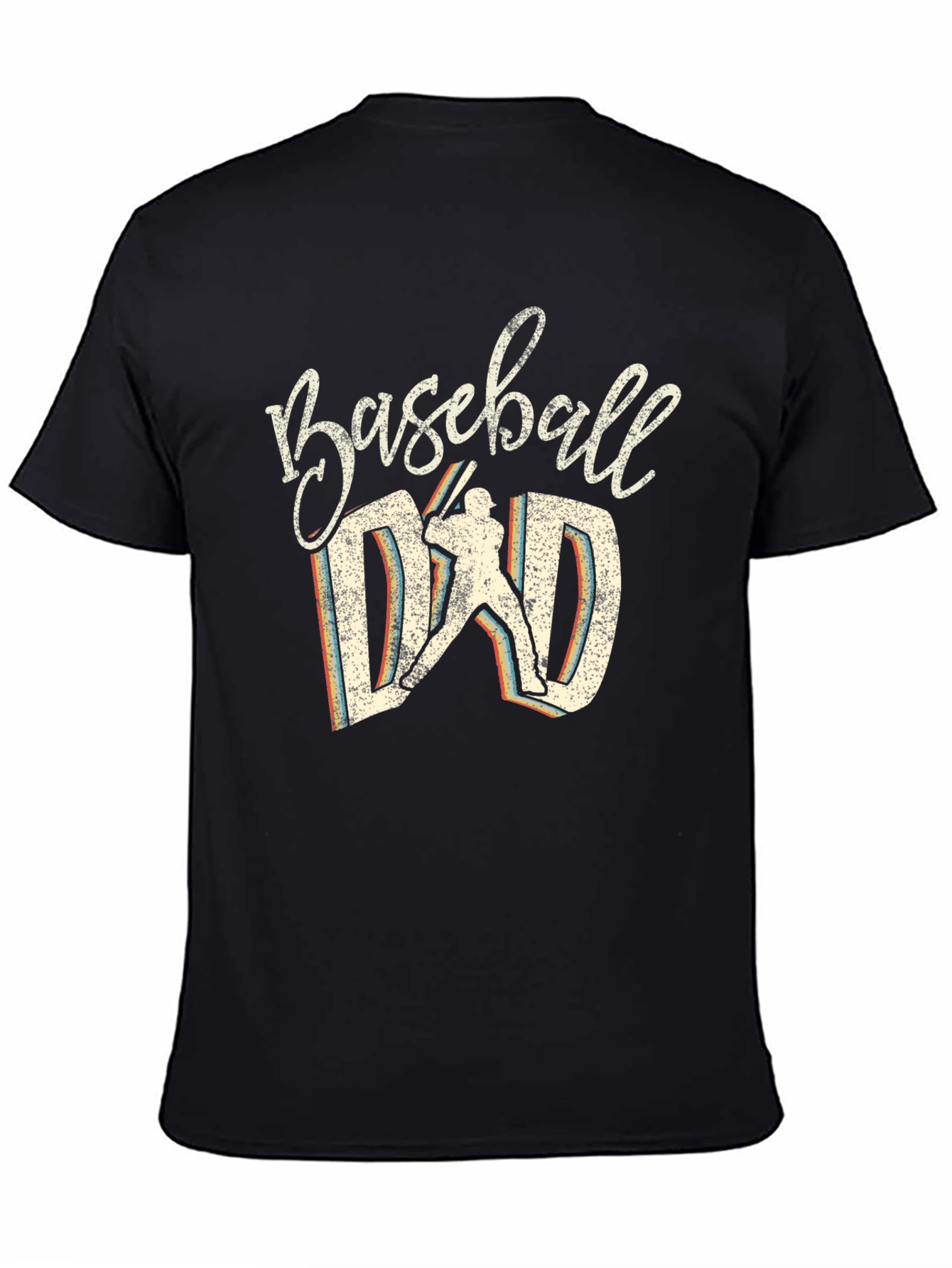 Baseball Dad Graphic Tee - Black Cotton