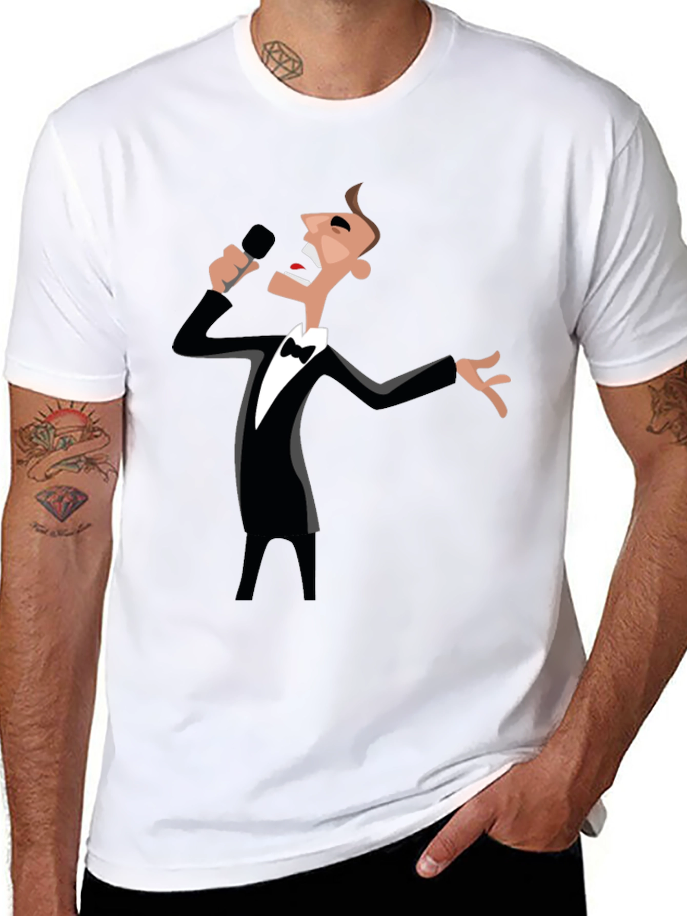 Singing Tuxedo Cartoon T-Shirt