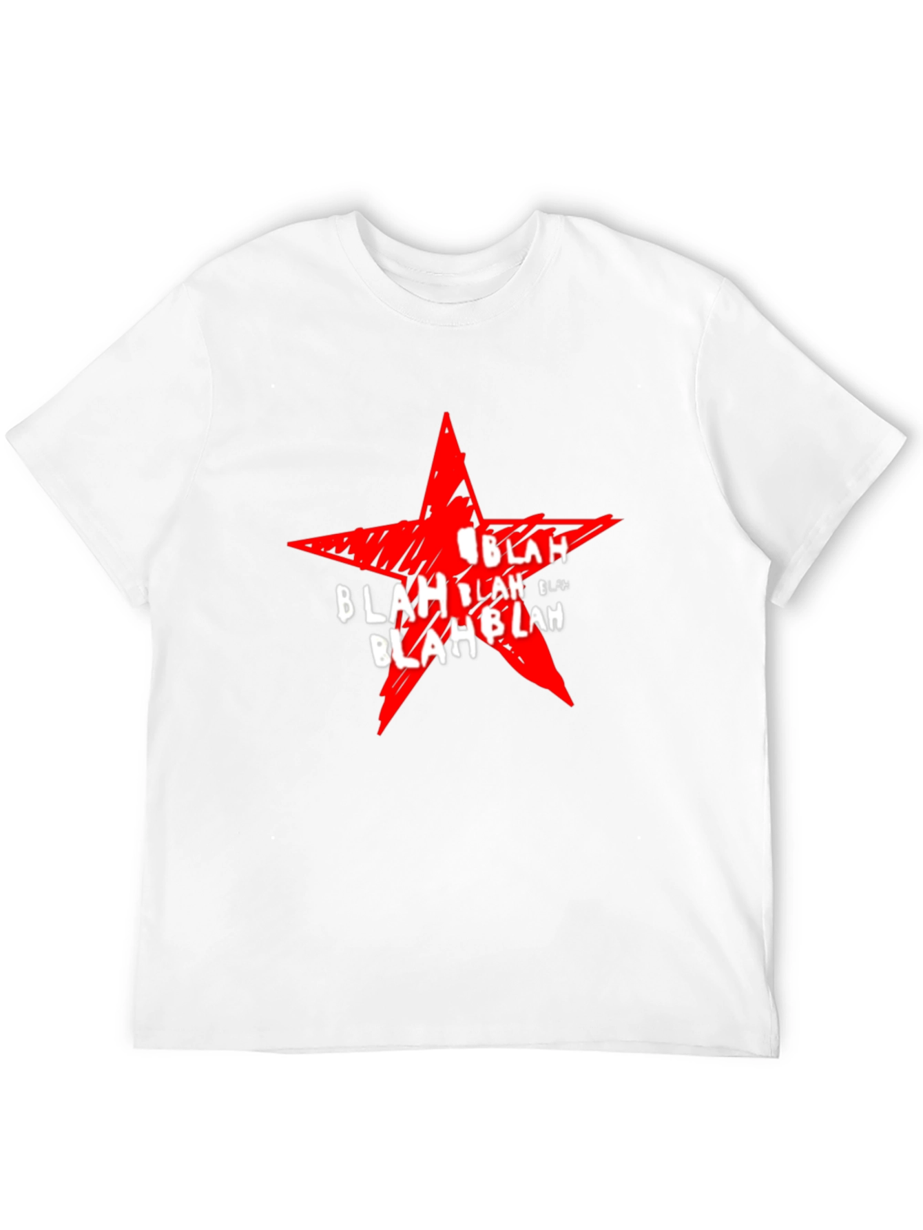 Statement Graphic Tee - Red Star Blah Print