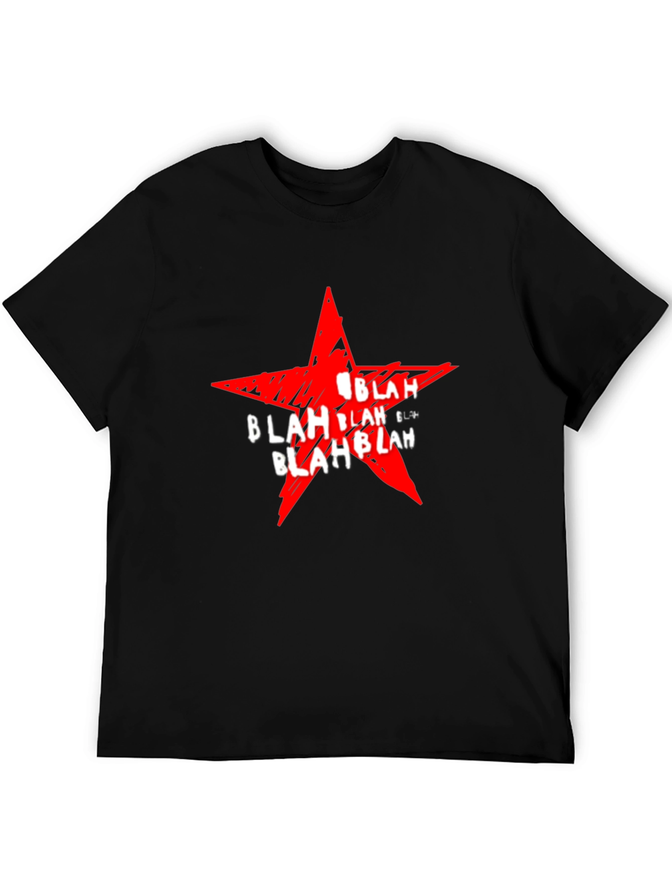 Statement Graphic Tee - Red Star Blah Print