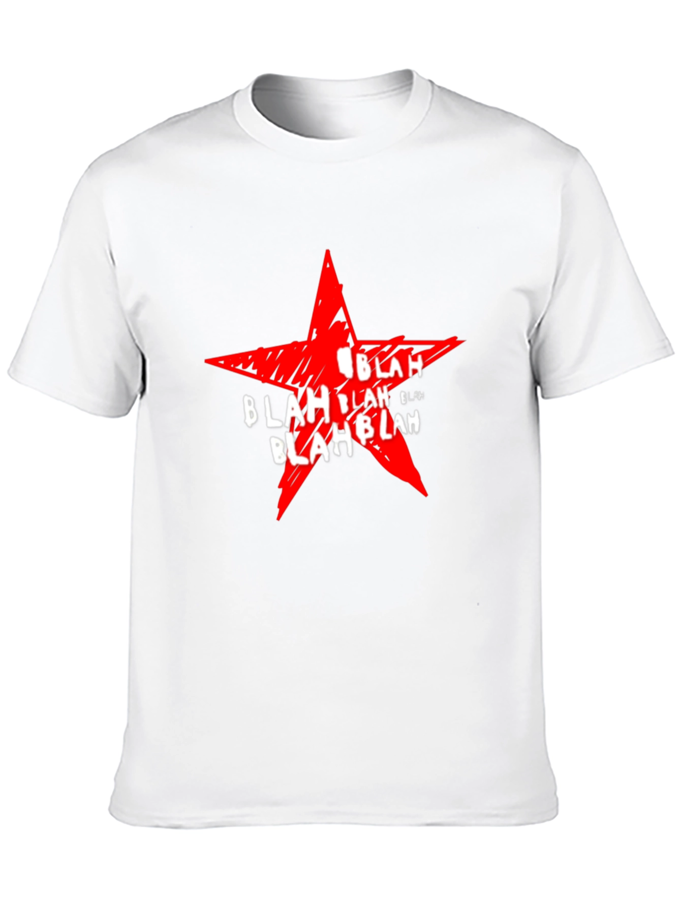 Statement Graphic Tee - Red Star Blah Print