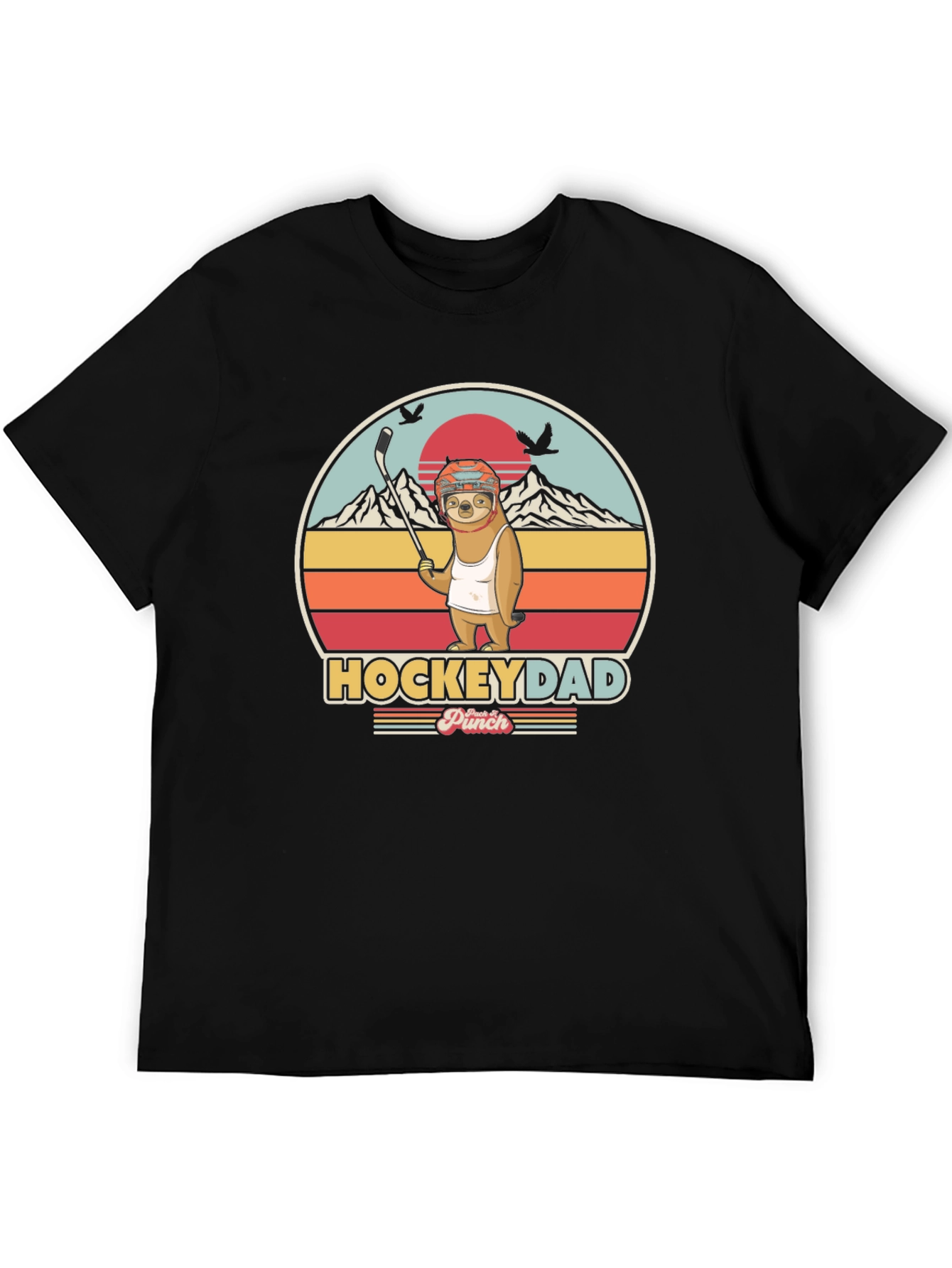 Hockey Dad Sloth T-Shirt - Cool Graphic Tee