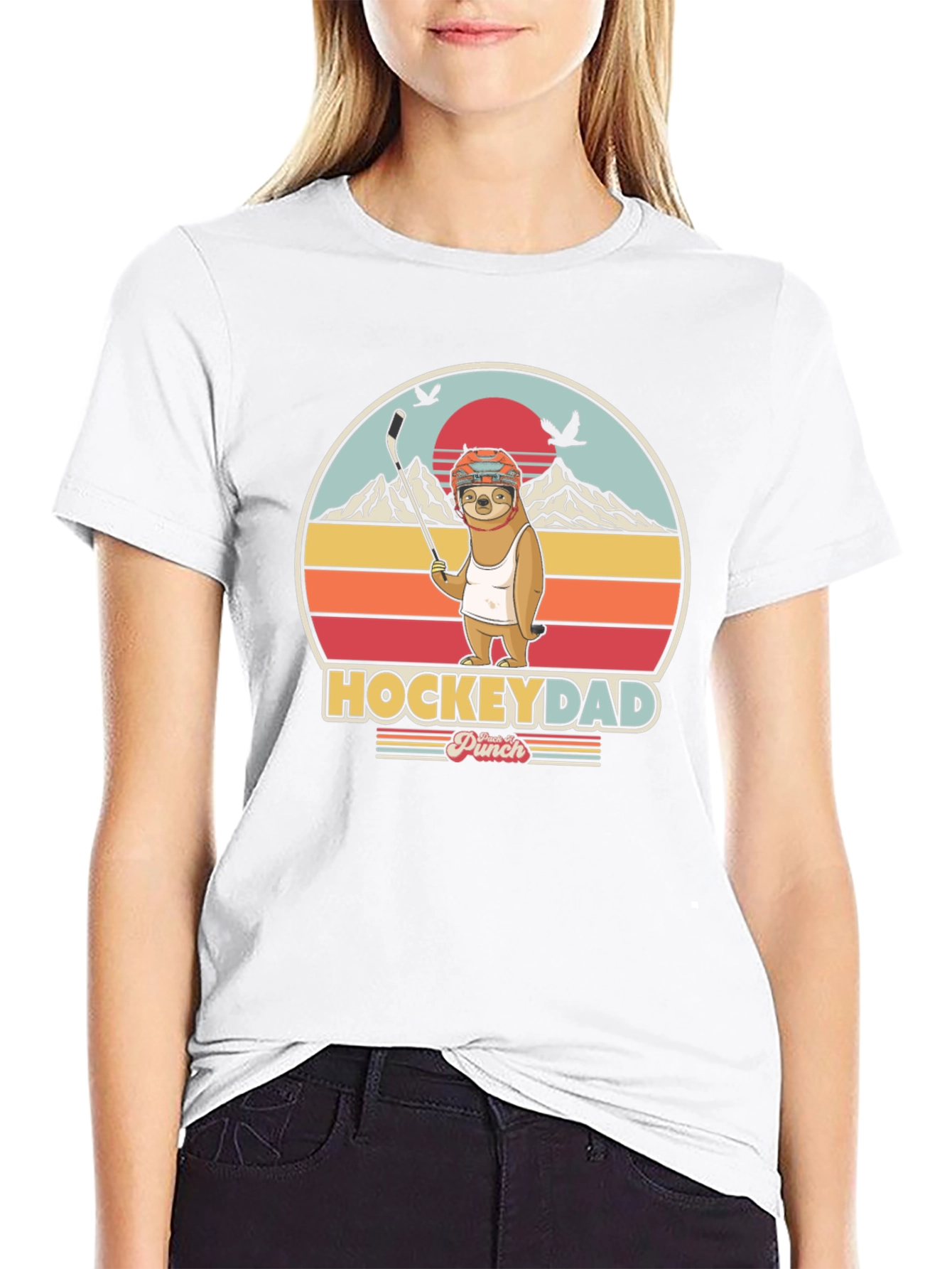 Hockey Dad Sloth T-Shirt - Cool Graphic Tee