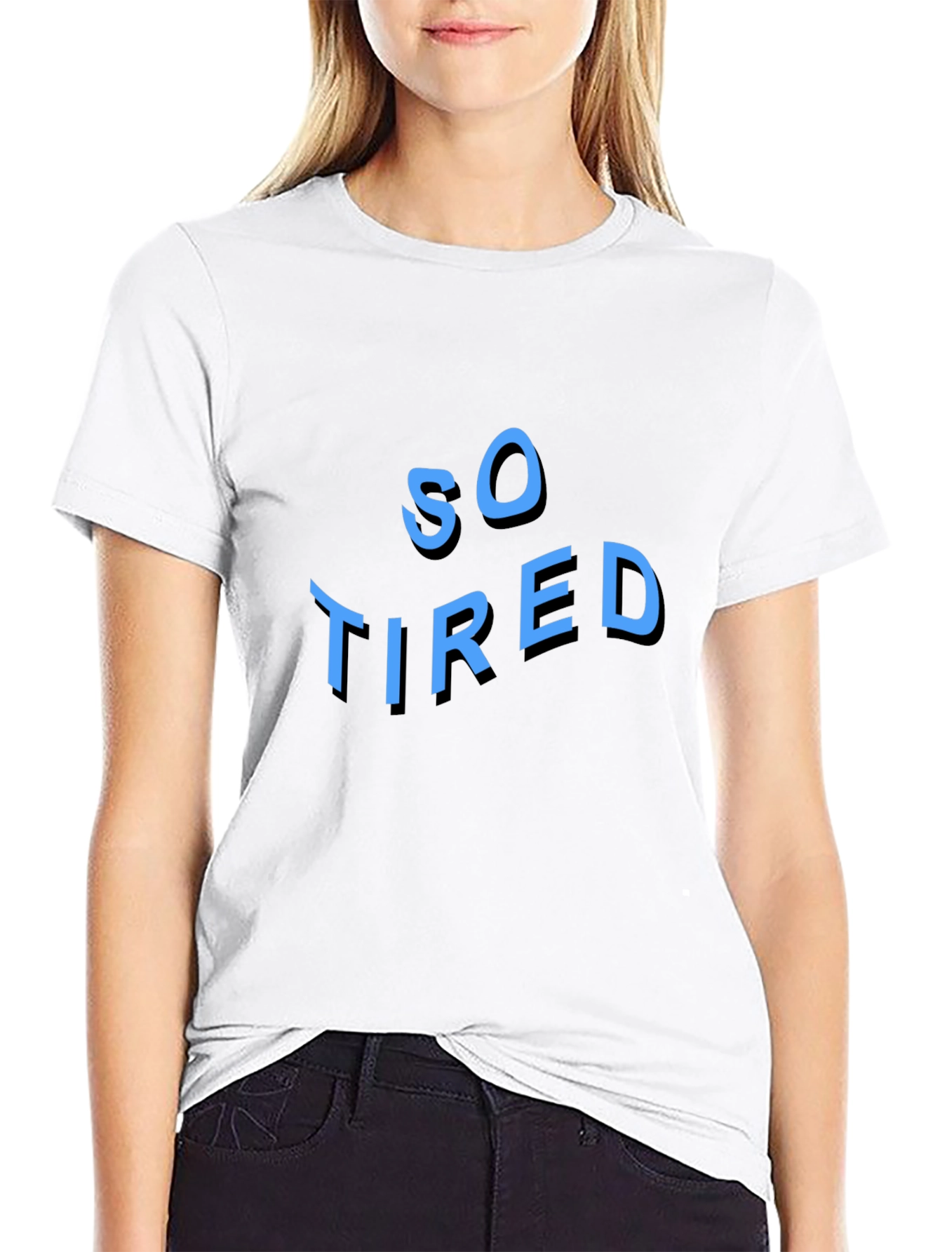 So Tired Graphic Tee - Black