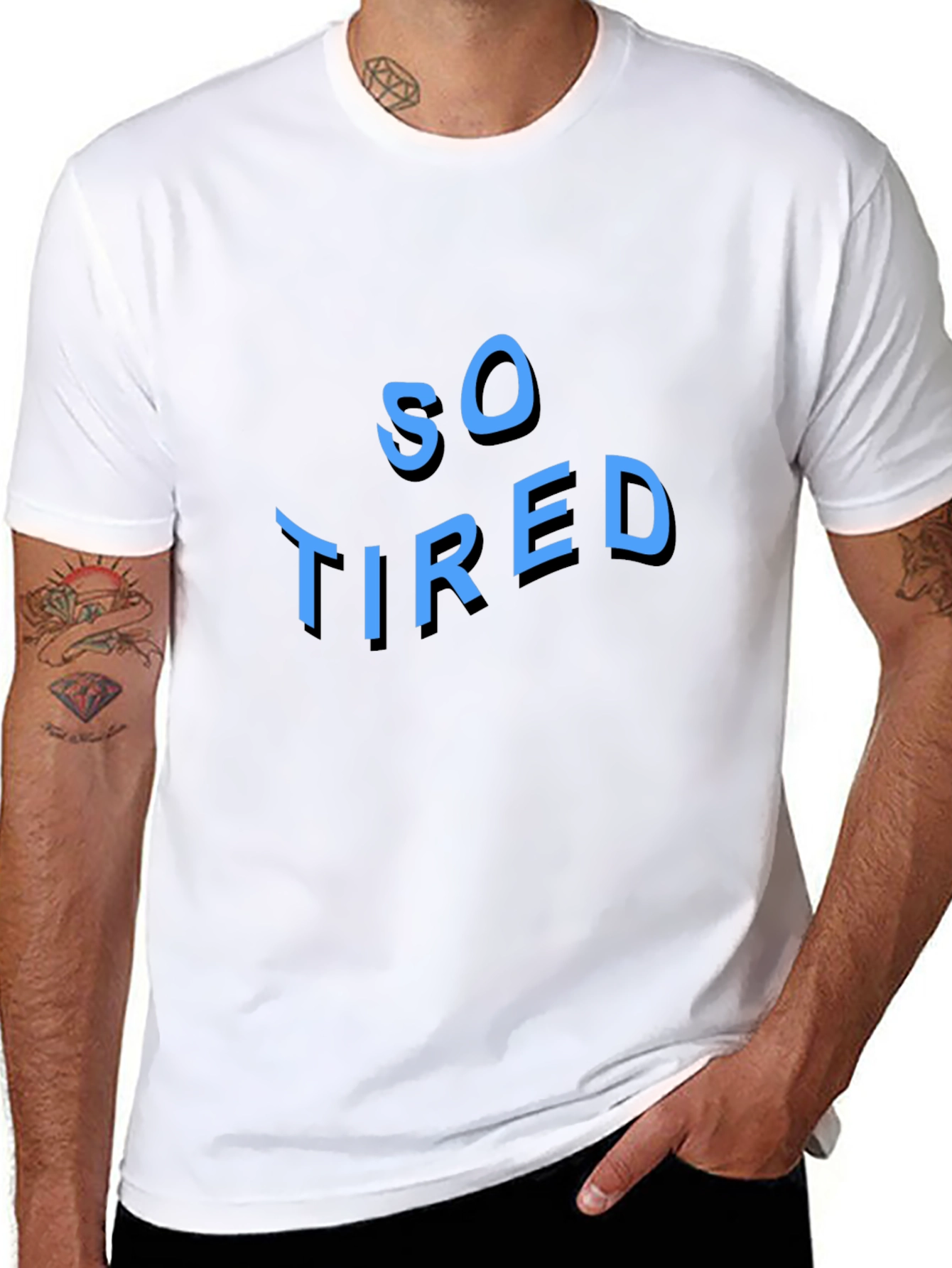 So Tired Graphic Tee - Black