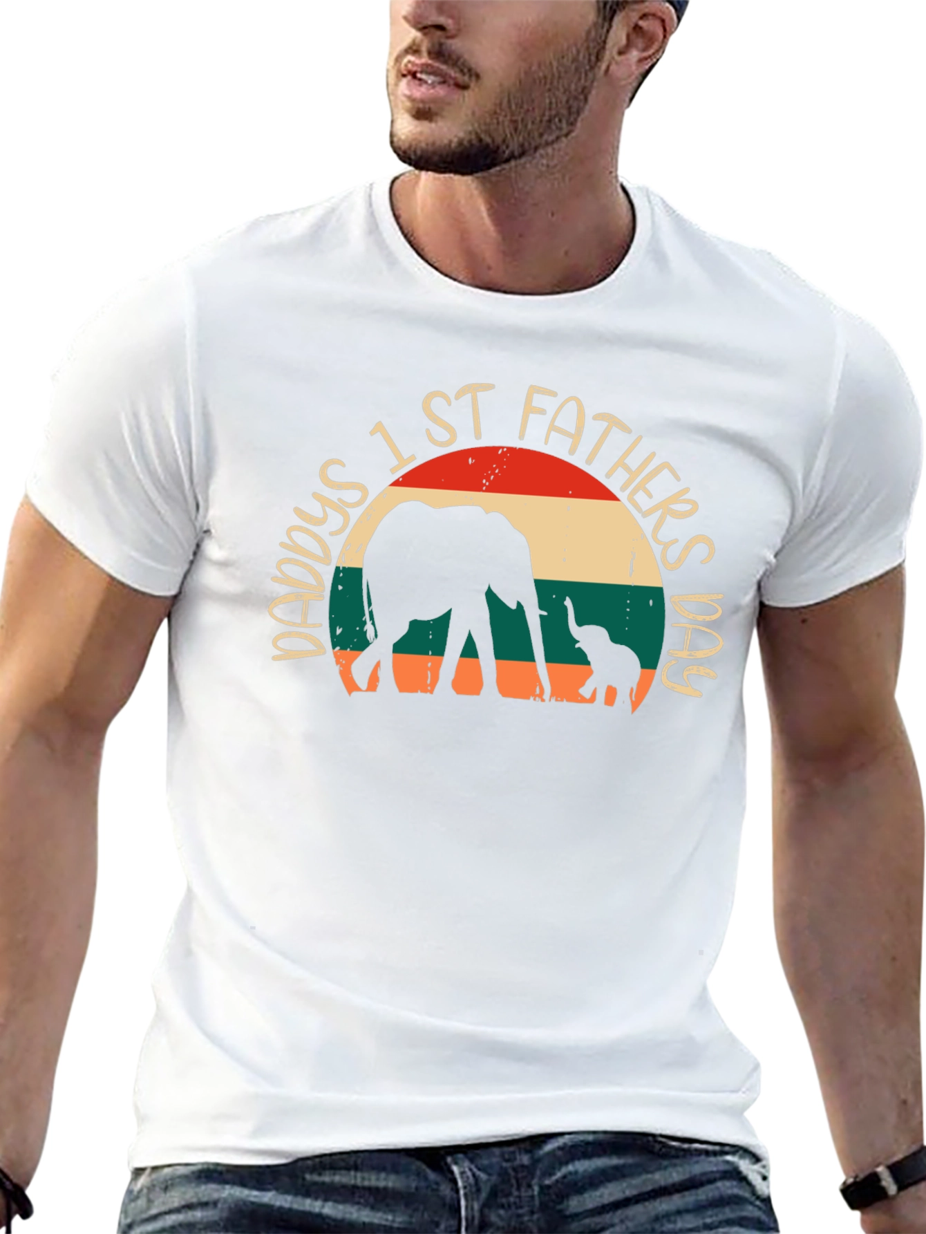 Daddys 1st Fathers Day Elephant T-Shirt