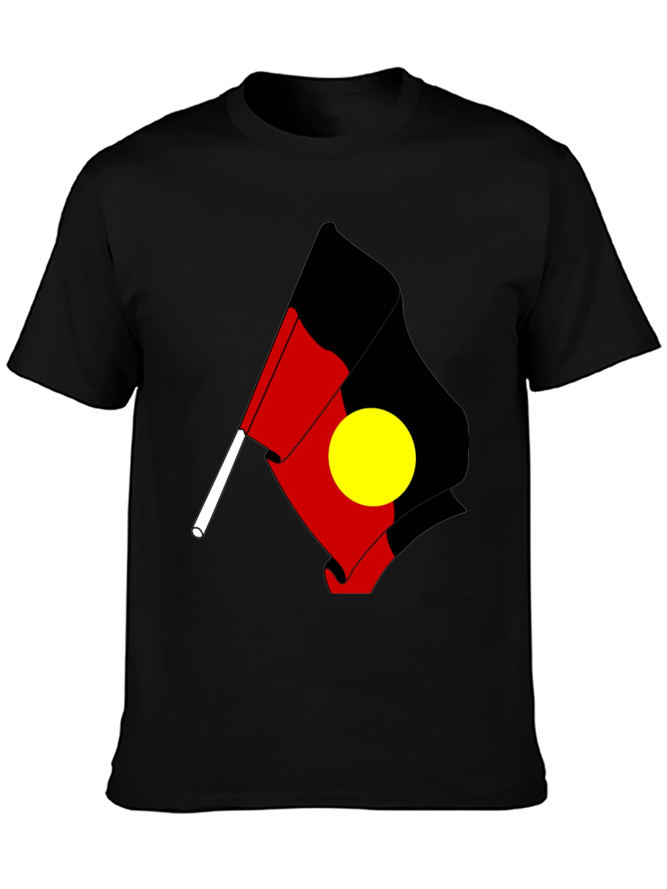 Indigenous Flag T-Shirt - Black Cotton Tee