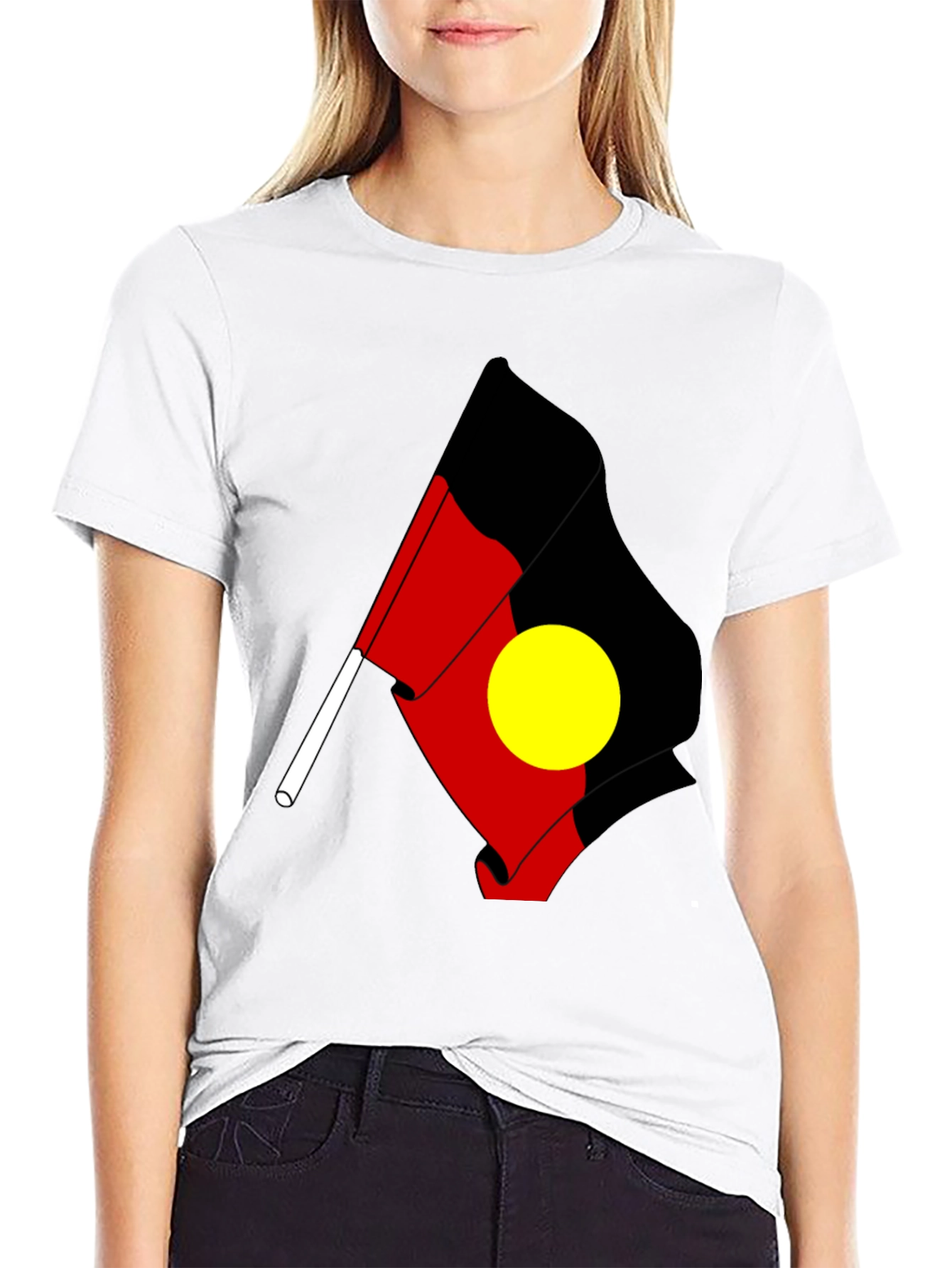 Indigenous Flag T-Shirt - Black Cotton Tee