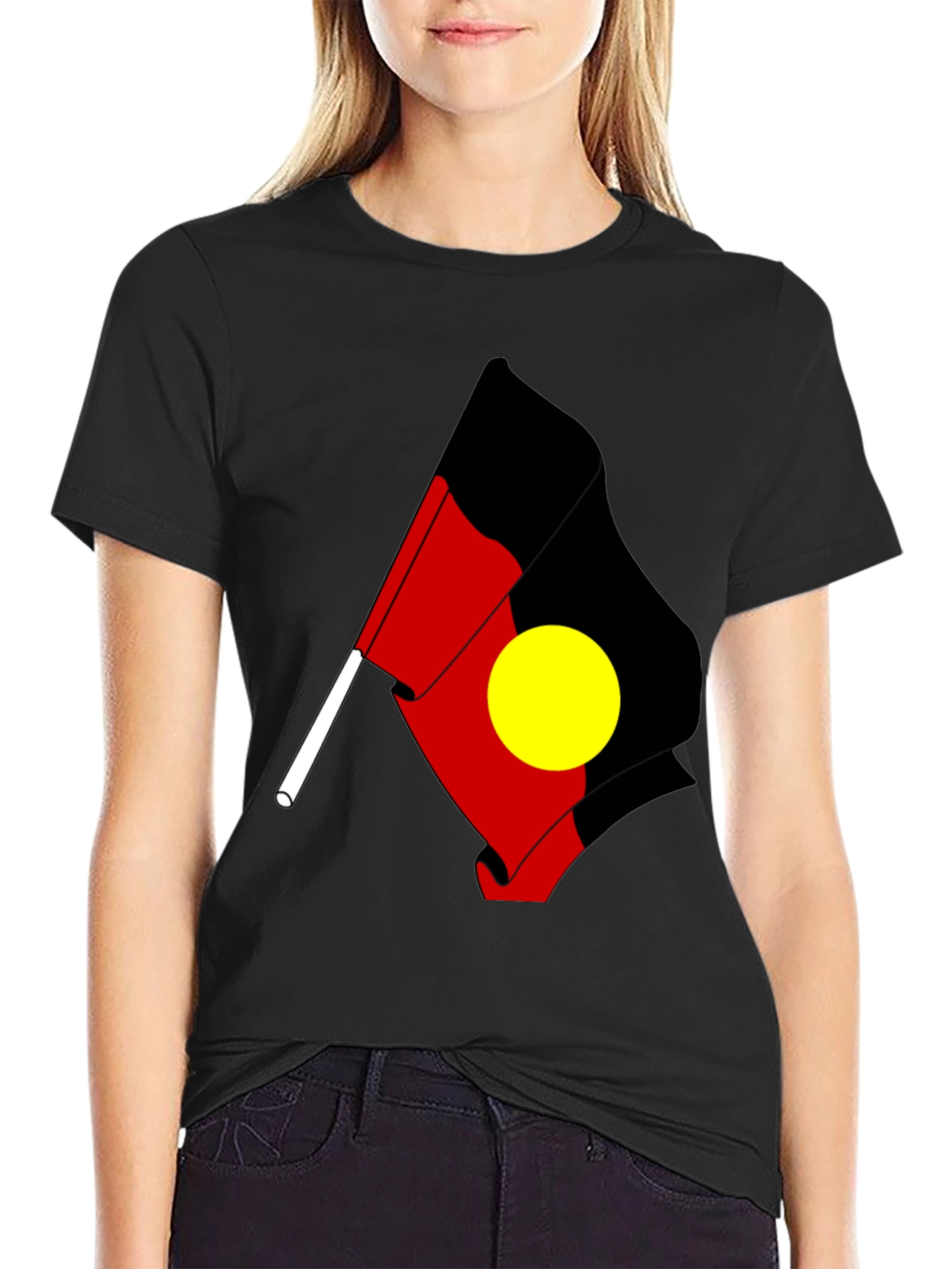 Indigenous Flag T-Shirt - Black Cotton Tee