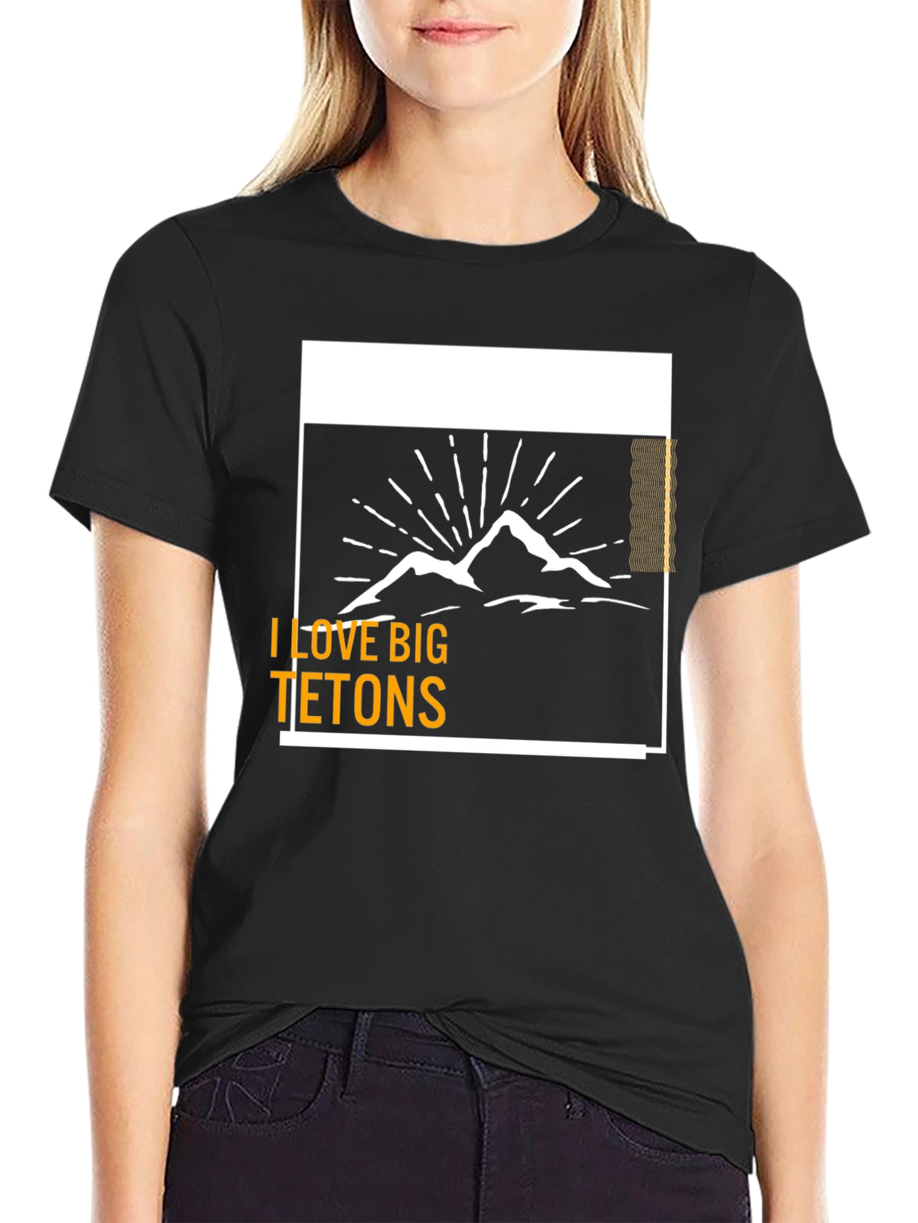 I Love Big Tetons Graphic Tee - Black