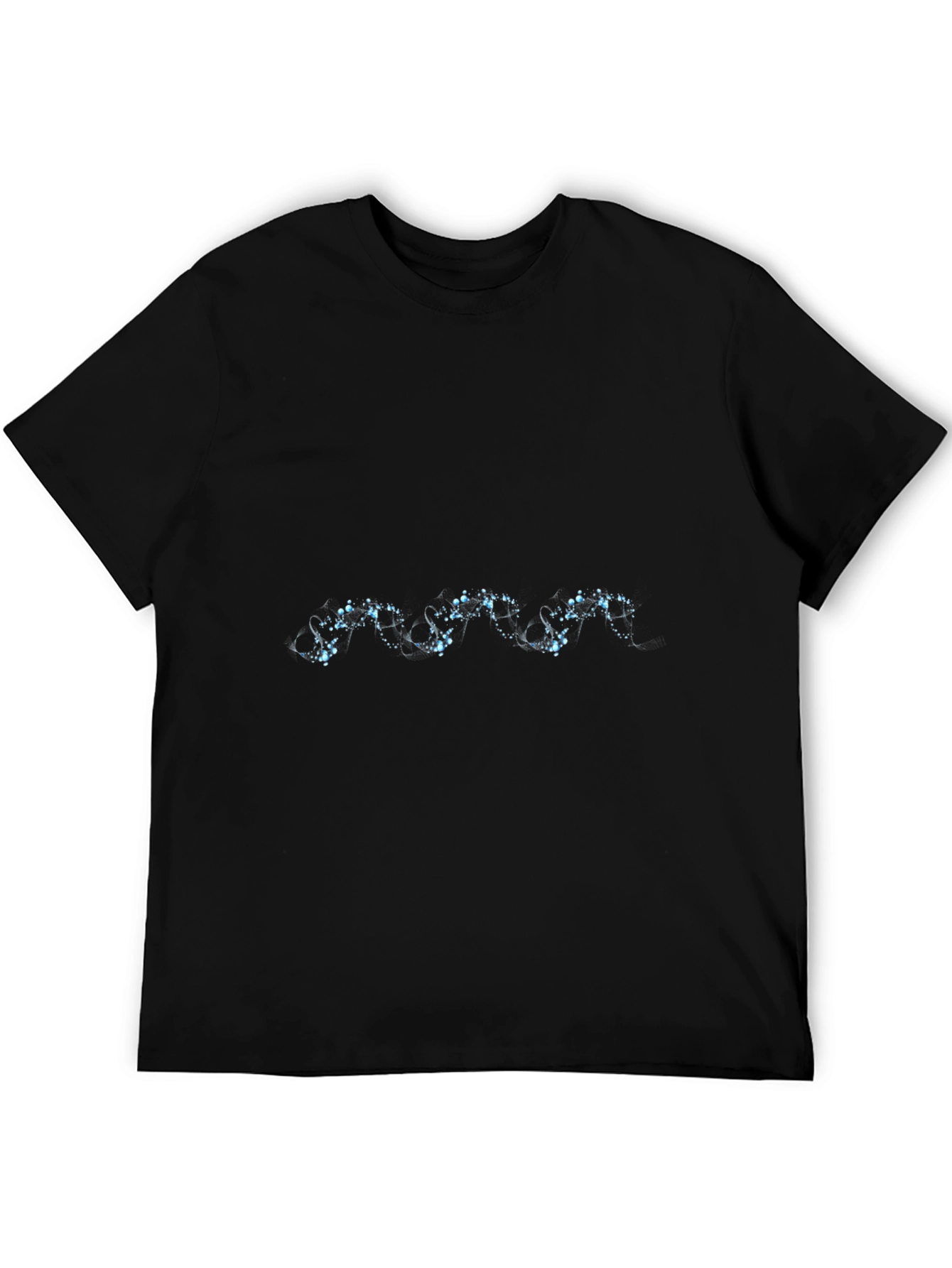 Mens Black T-Shirt with Abstract Blue Design